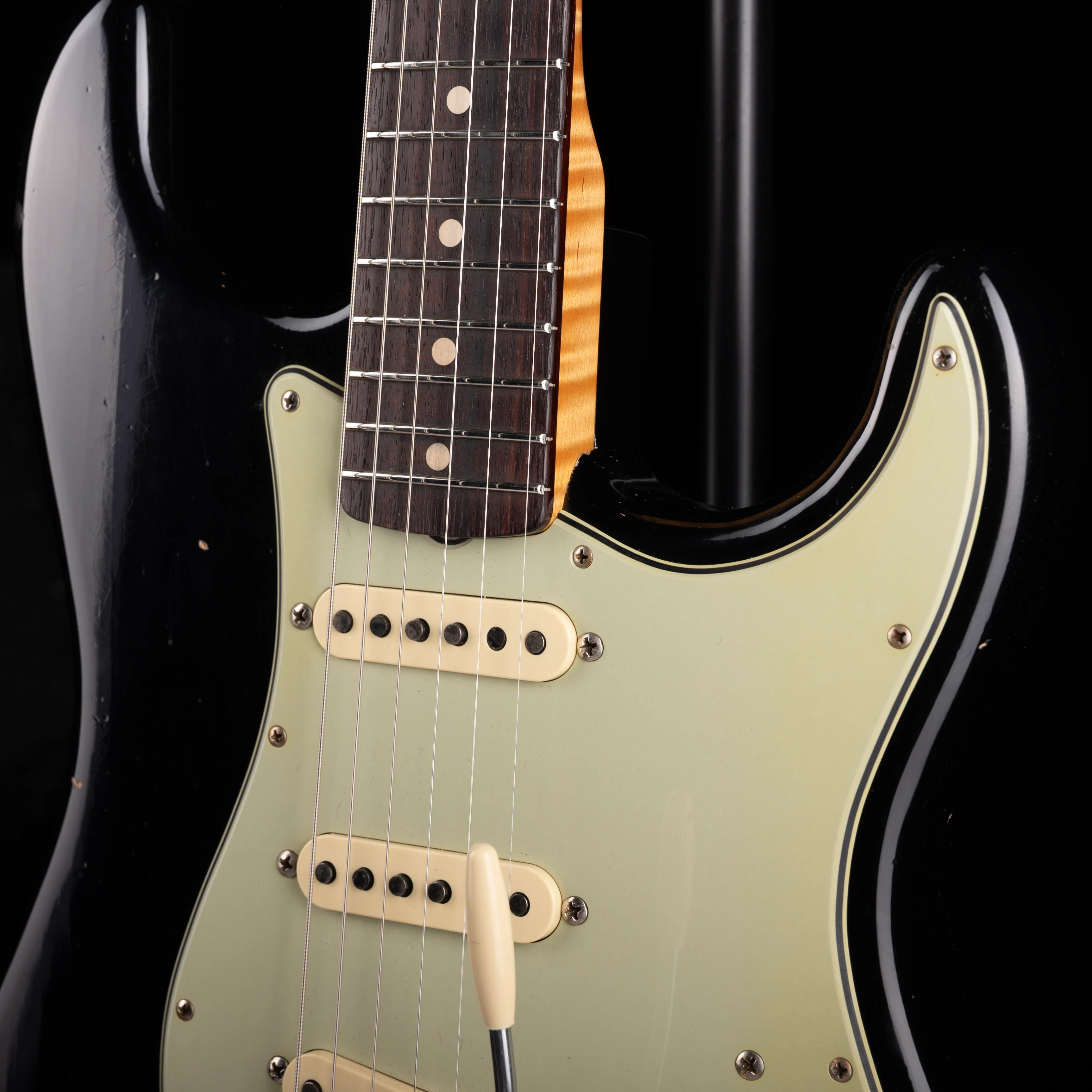 Used 2023 Fender Custom Shop 1962 Strat Journeyman Relic - Black  With OHSC - Image 6