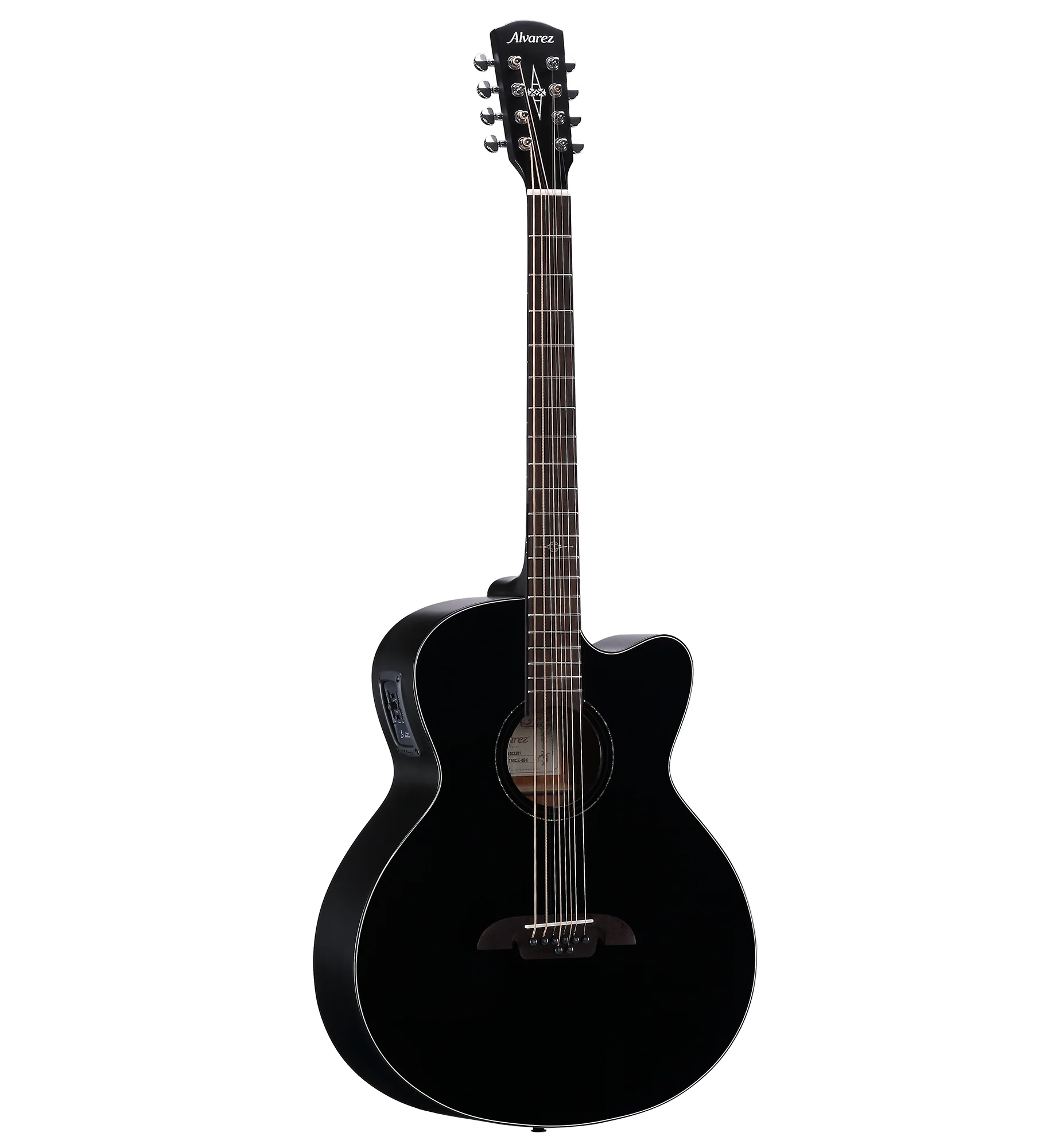 Alvarez ABT60CE-8BK Artist 8-String Baritone Acoustic Electric All Black Guitar - Image 3