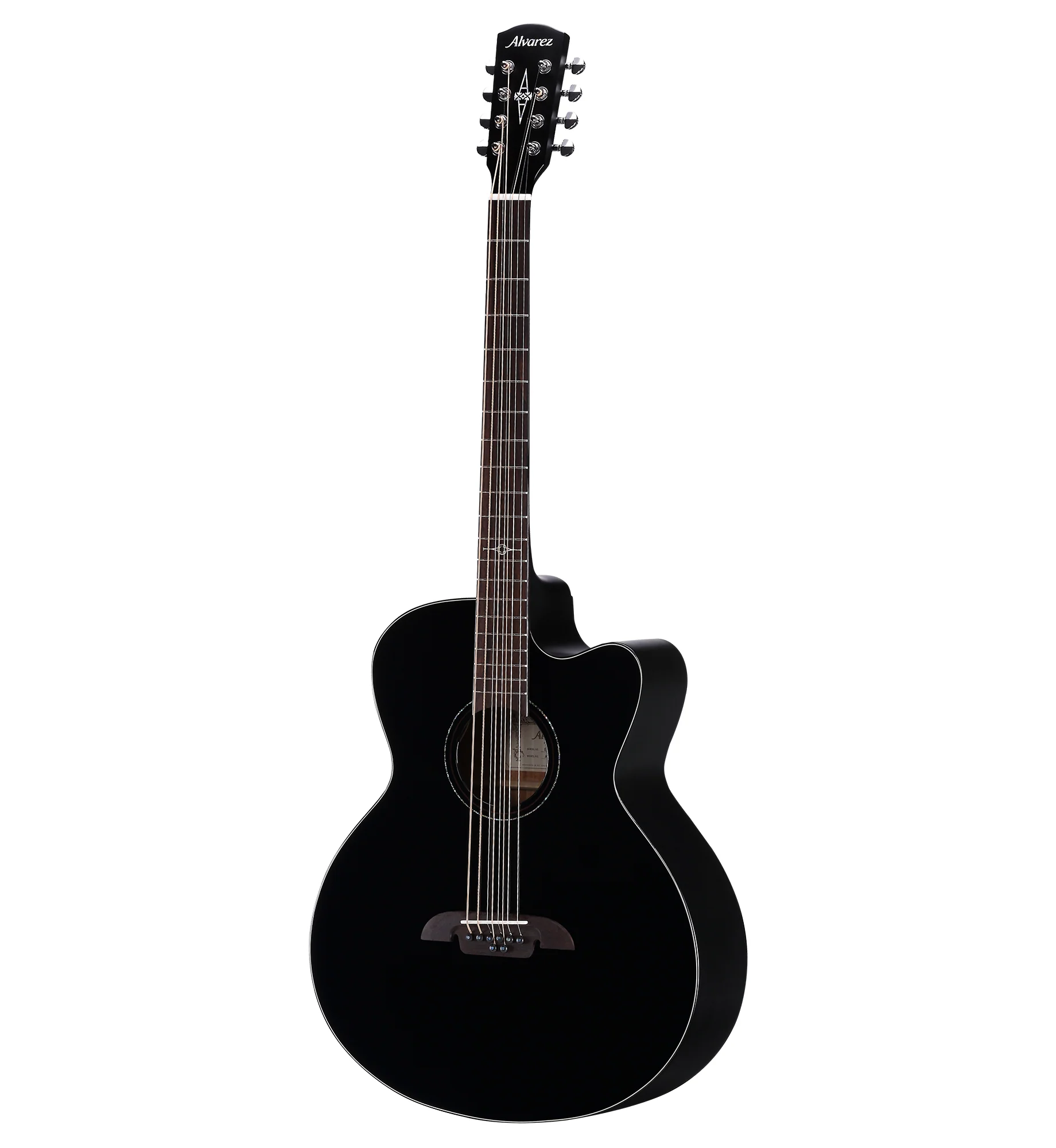 Alvarez ABT60CE-8BK Artist 8-String Baritone Acoustic Electric All Black Guitar - Image 4