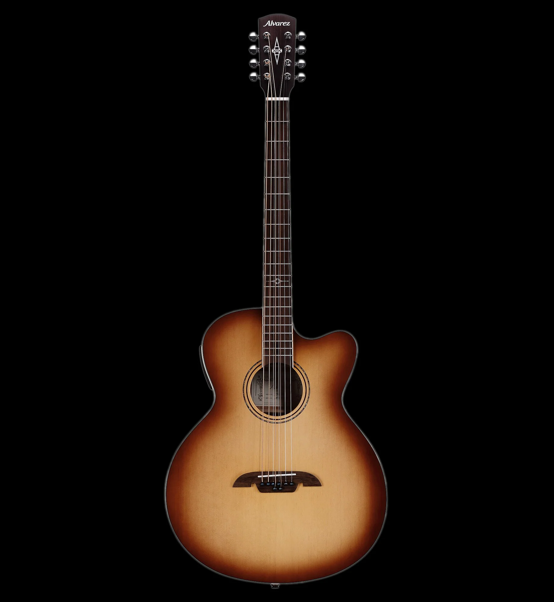 Alvarez ABT60CE-8SHB Artist 8-String Acoustic Electric Baritone Shadowburst - Image 3