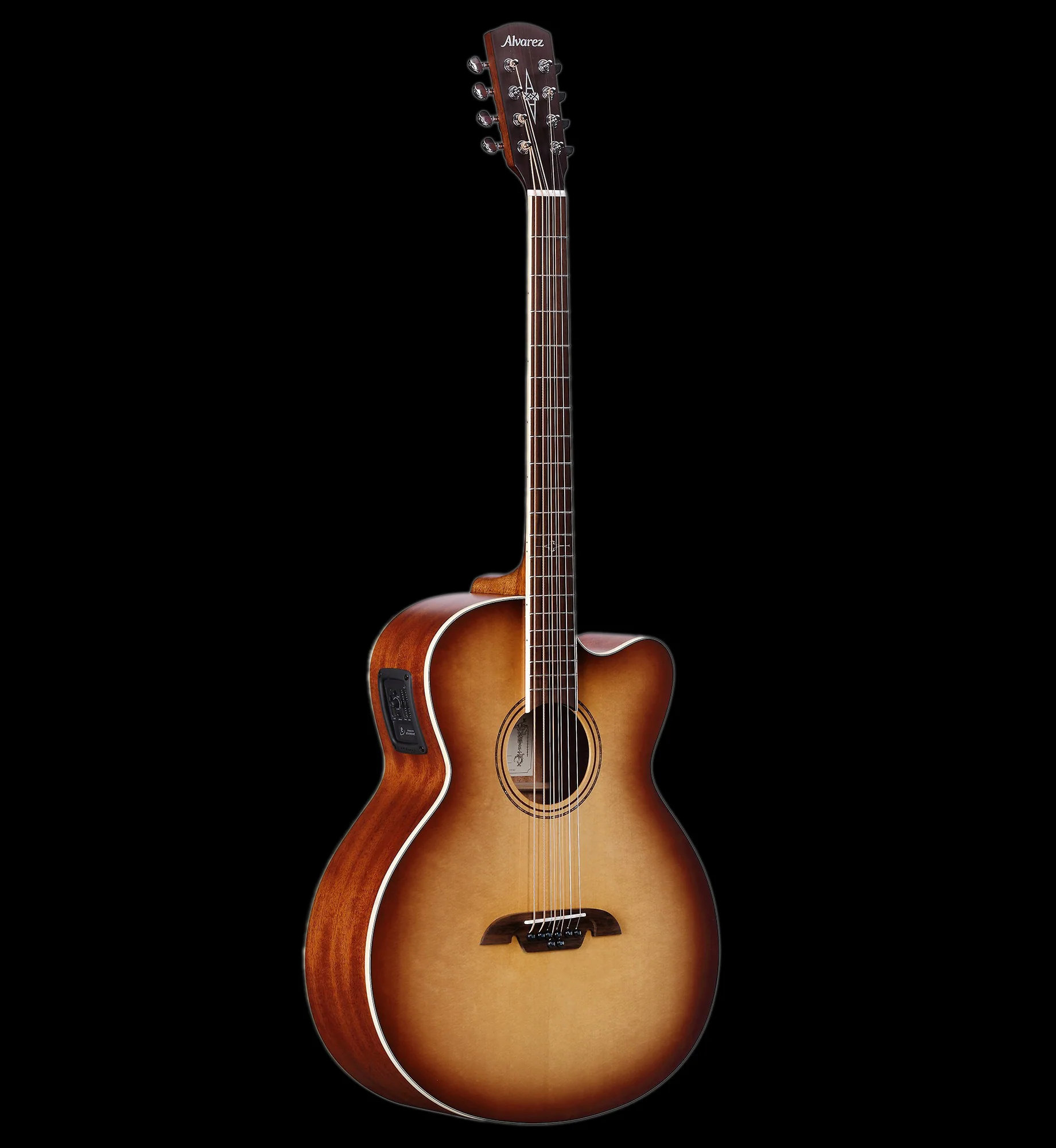 Alvarez ABT60CE-8SHB Artist 8-String Acoustic Electric Baritone Shadowburst - Image 4