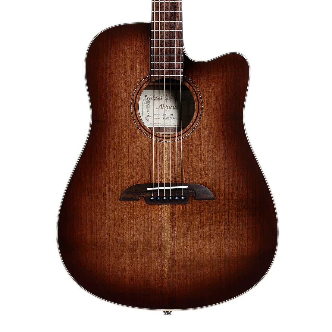 Alvarez ADWS-77CESHB Artist Elite Slim Body Dreadnaught Acoustic-Electric Cutaway Guitar