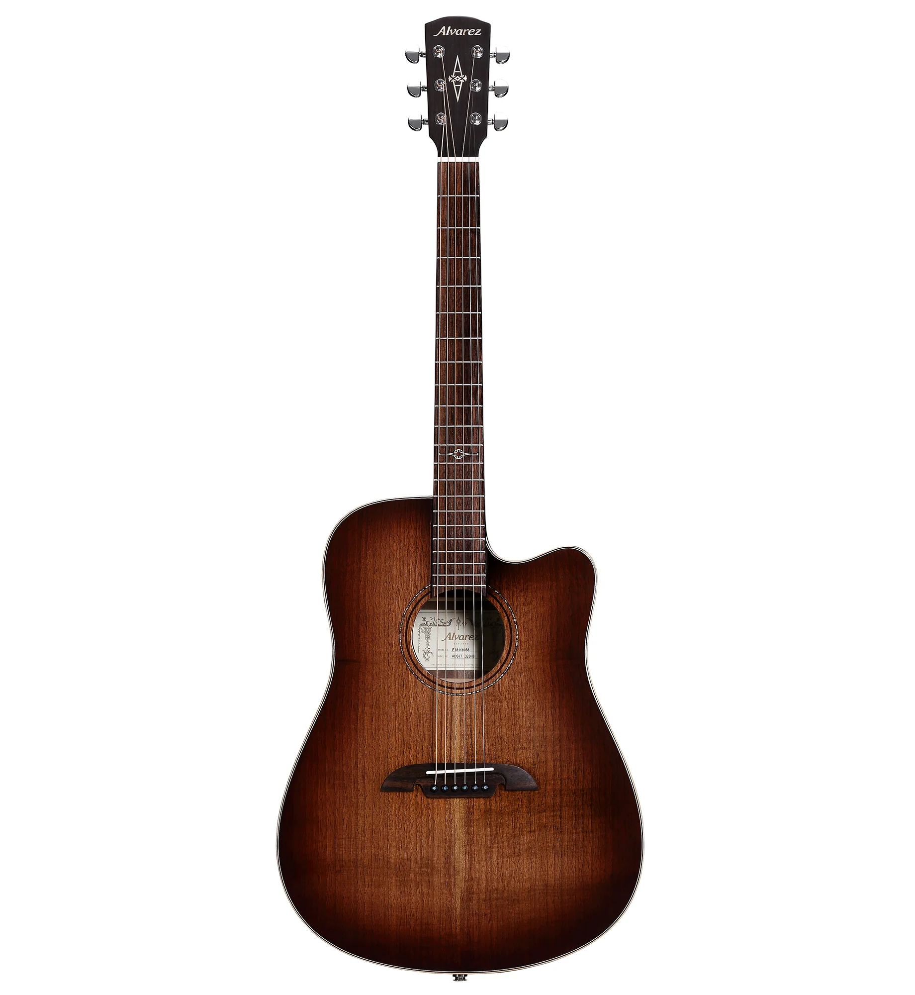 Alvarez ADWS-77CESHB Artist Elite Slim Body Dreadnaught Acoustic-Electric Cutaway Guitar - Image 3