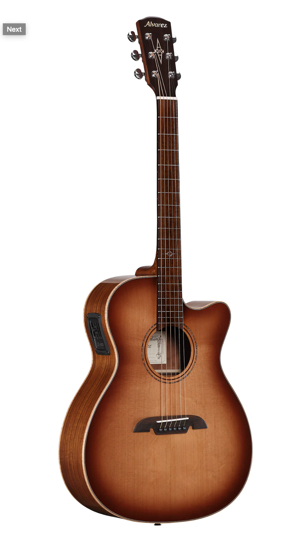Alvarez AFA95-CESHB Artist Elite Folk/OM Acoustic-Electric Guitar - Image 3