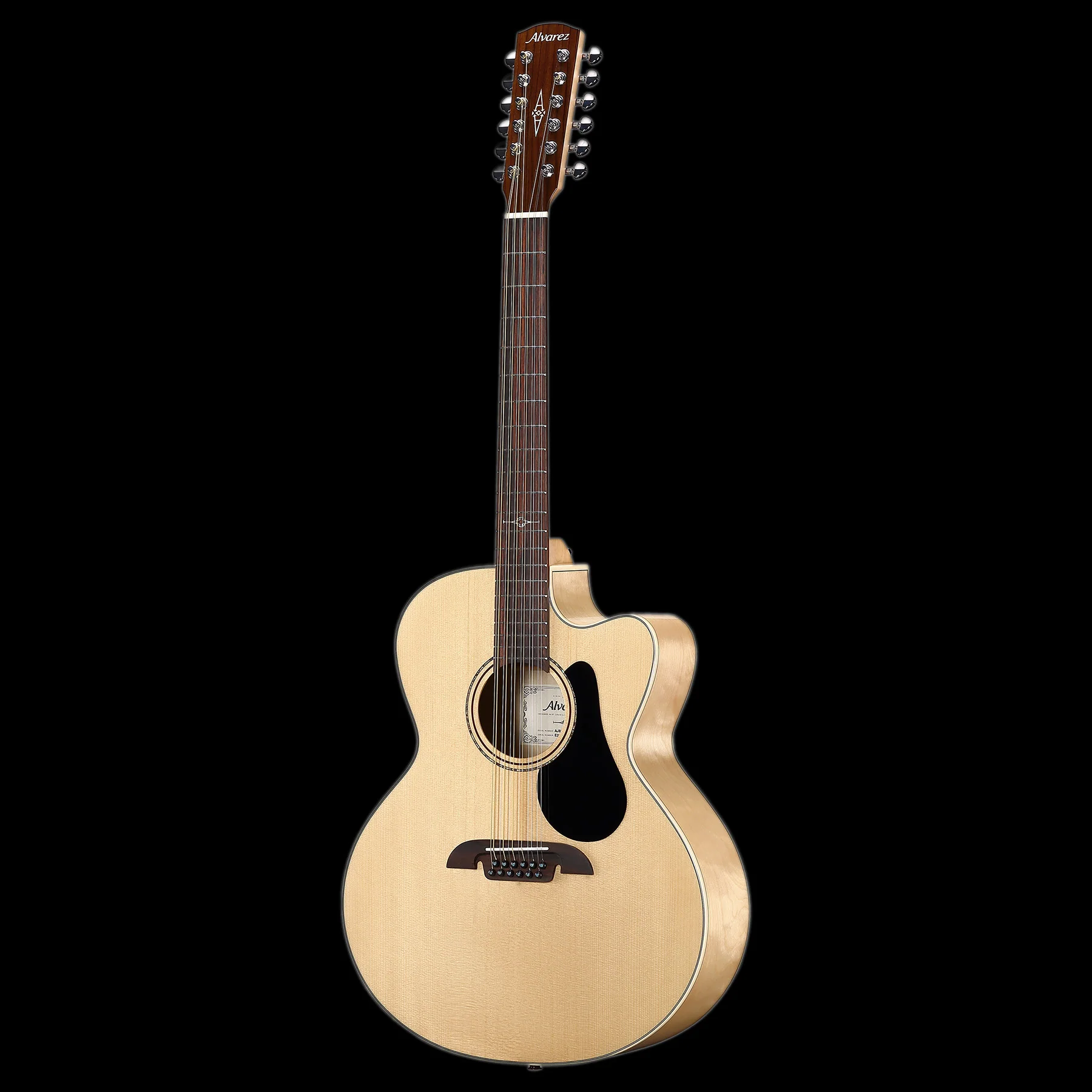 Alvarez AJ-80CE-12 String Cutaway Acoustic-Electric Jumbo Guitar Natural - Image 4