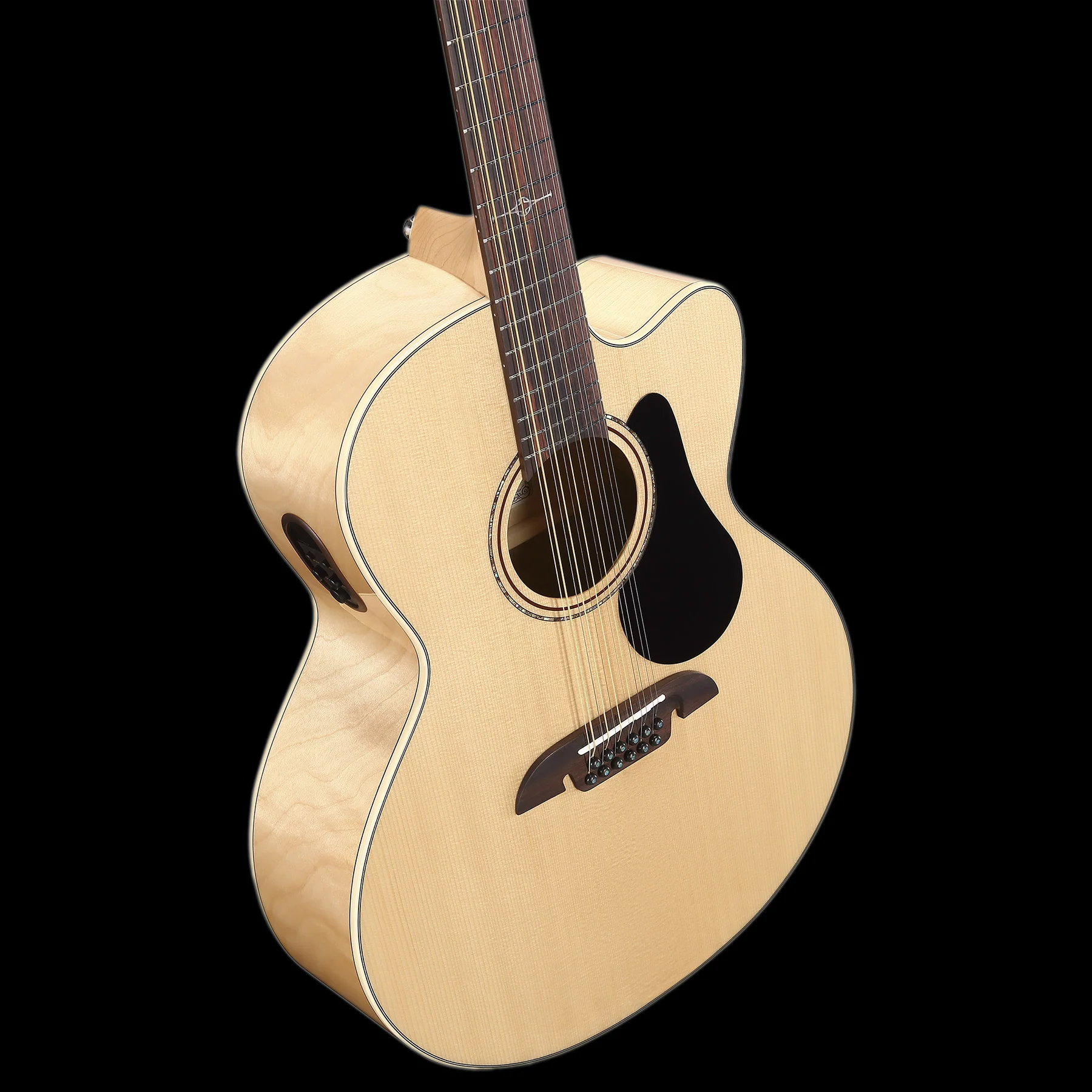 Alvarez AJ-80CE-12 String Cutaway Acoustic-Electric Jumbo Guitar Natural - Image 7