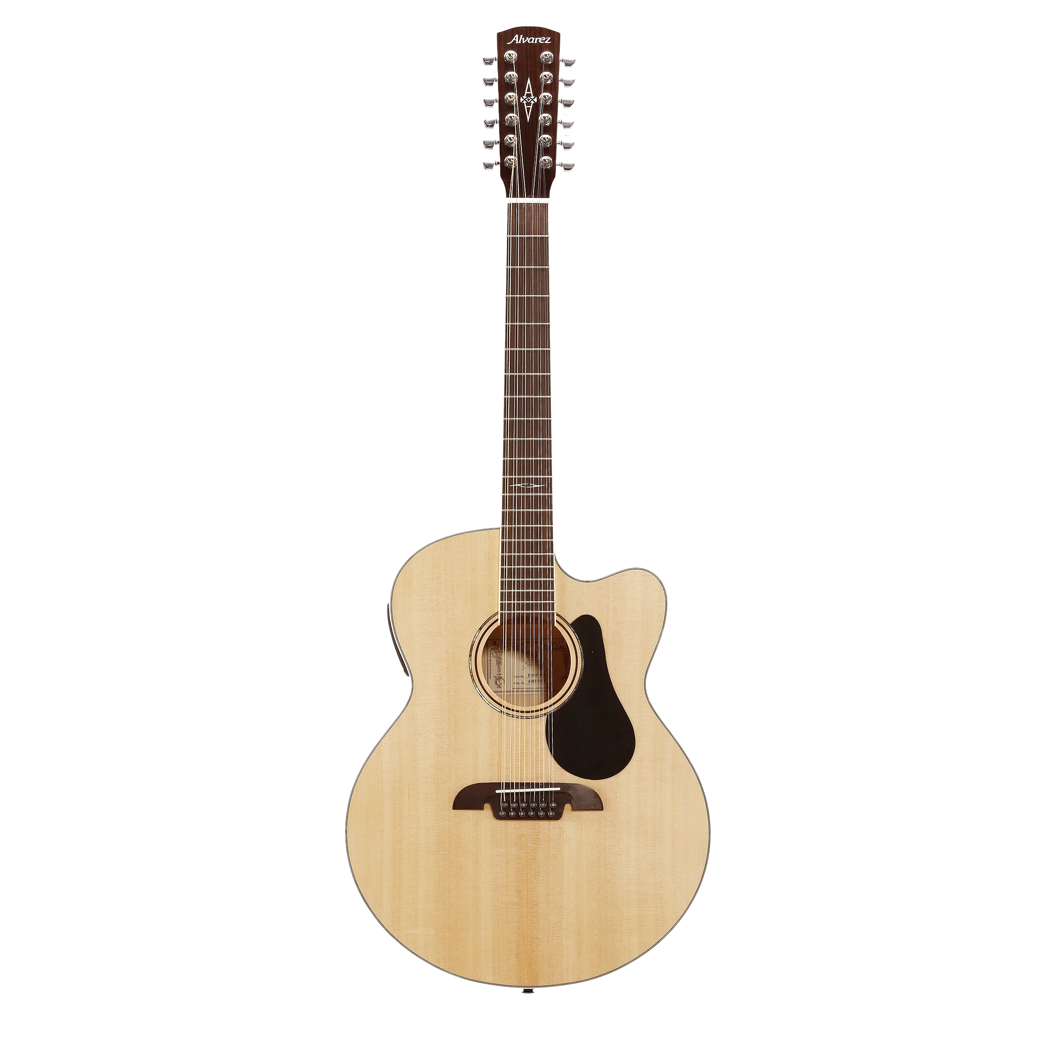 Alvarez AJ-80CE-12 String Cutaway Acoustic-Electric Jumbo Guitar Natural - Image 4