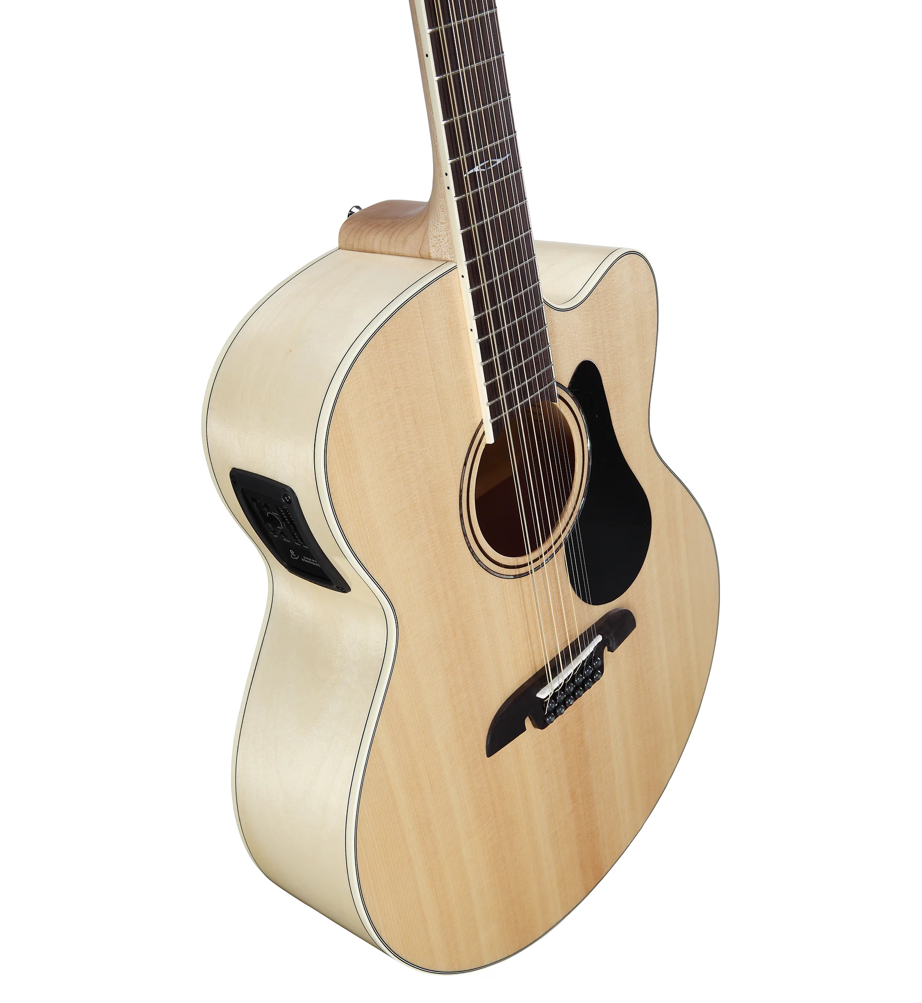Alvarez AJ-80CE-12 String Cutaway Acoustic-Electric Jumbo Guitar Natural - Image 5