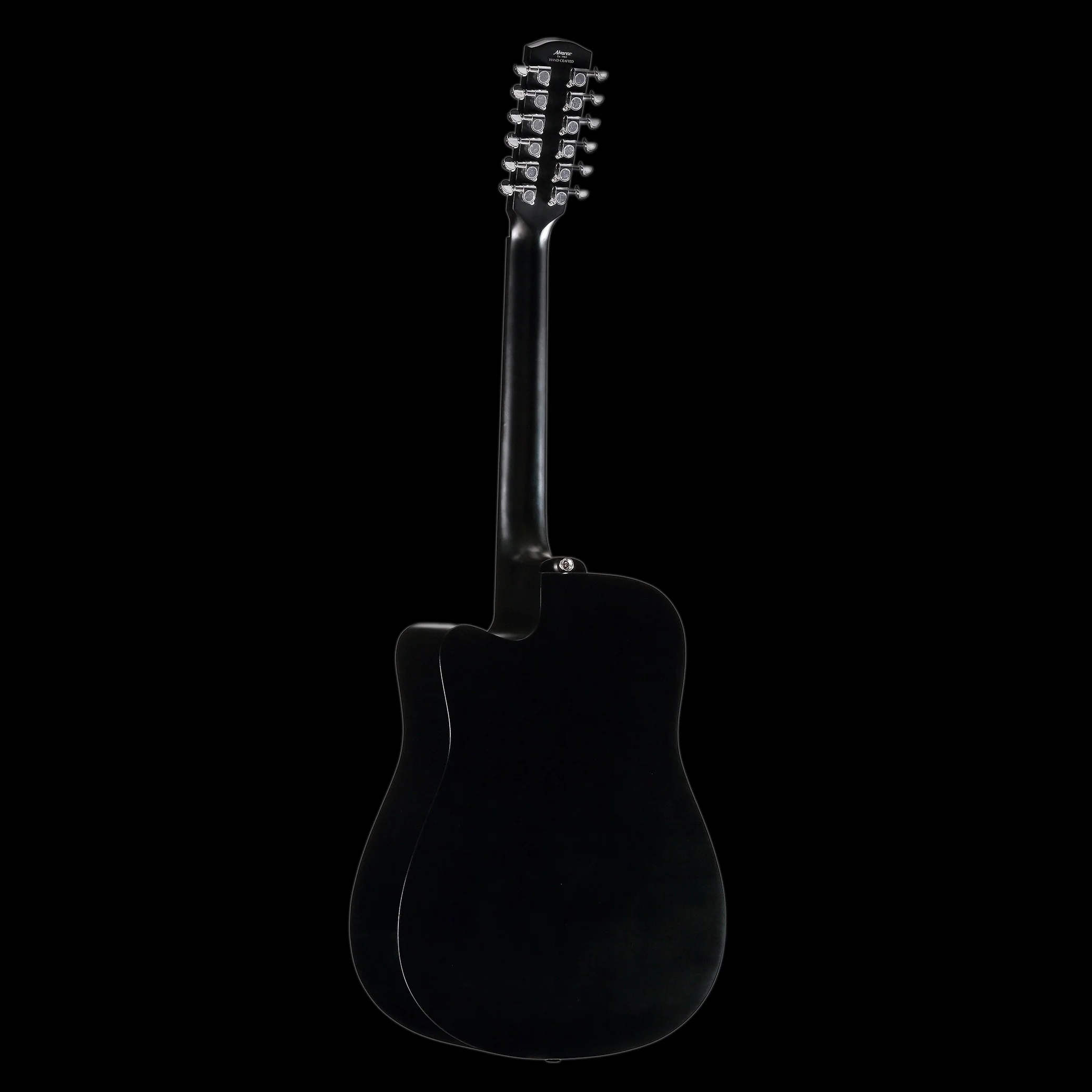 Alvarez Artist Series AD60-12CEBK 12-String Acoustic-Electric Dreadnought Guitar Black - Image 7
