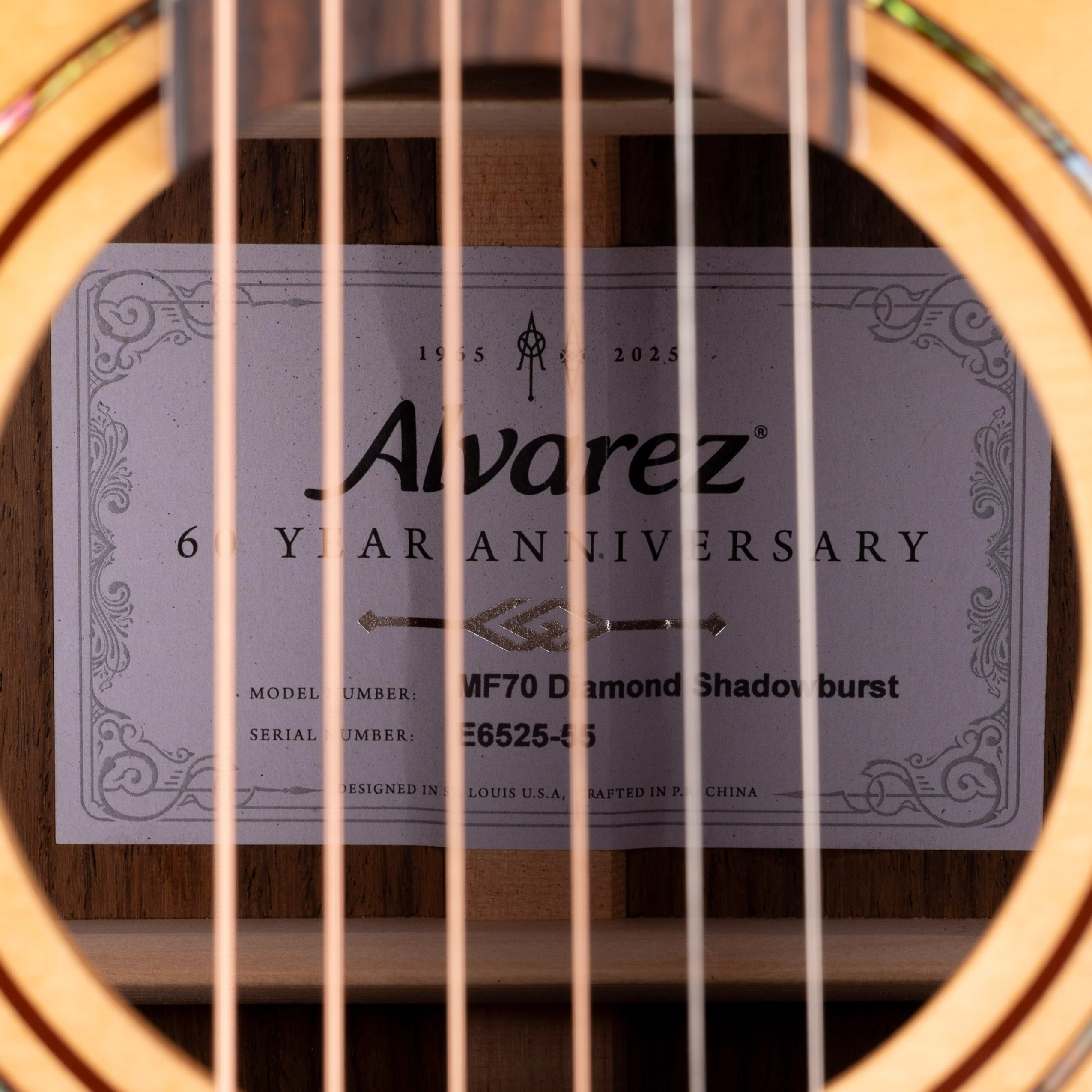 Alvarez Limited Edition MF70 Diamond OM Shadowburst Acoustic Guitar with Soft Case - Image 7
