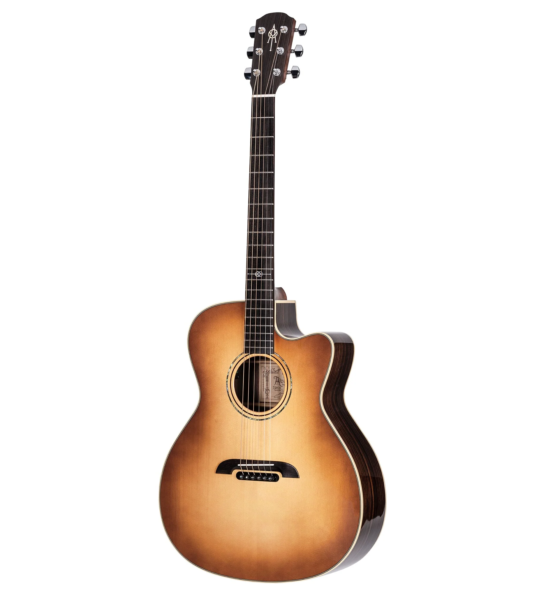 Alvarez Yairi GY70CESHB Grand Auditorium Dreadnought Acoustic-Electric Shadowburst Cutaway With Case - Image 4