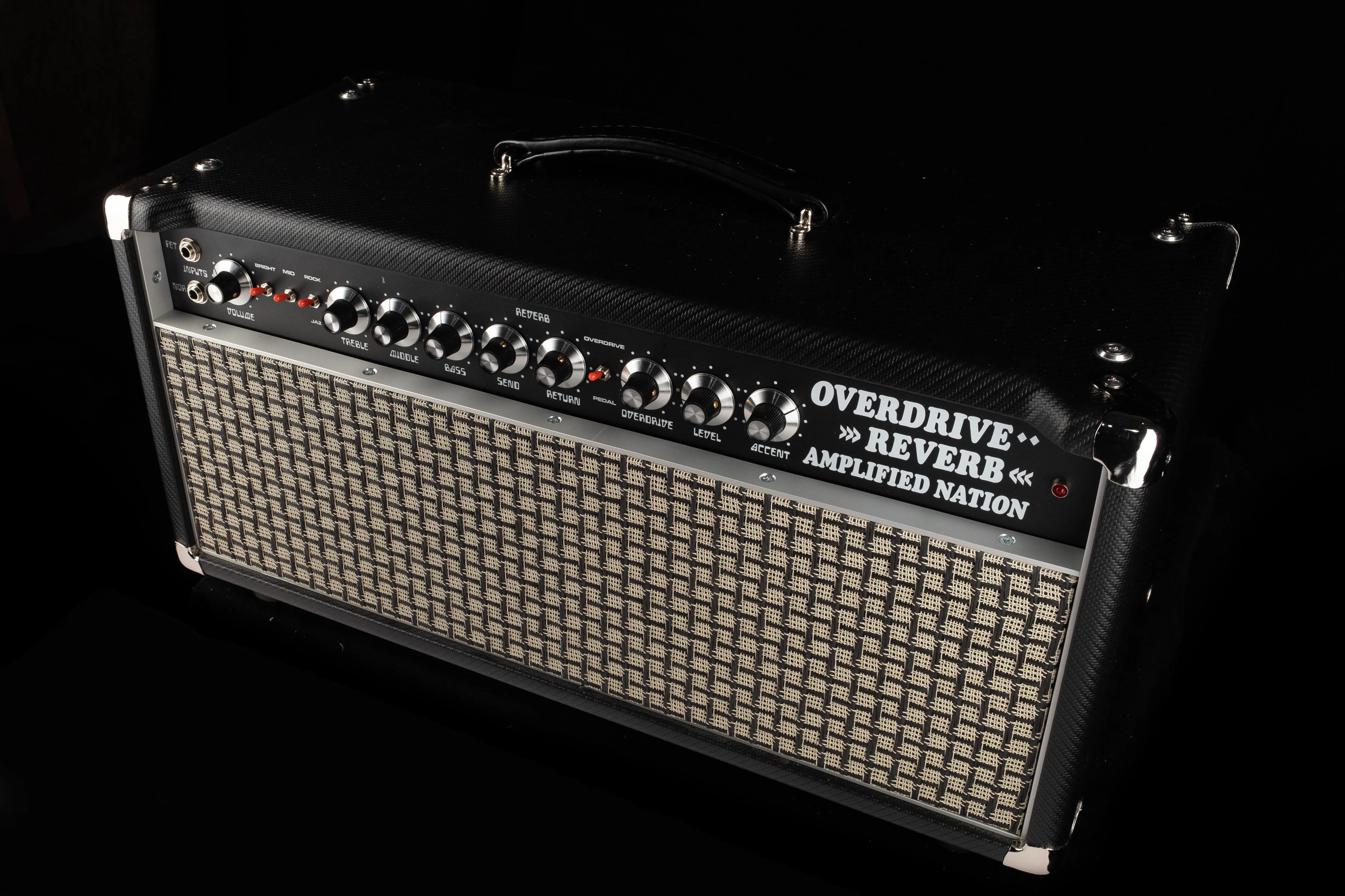 Amplified Nation Overdrive Reverb 50-Watt Guitar Amp Head Carbon Fiber Tolex - Image 2