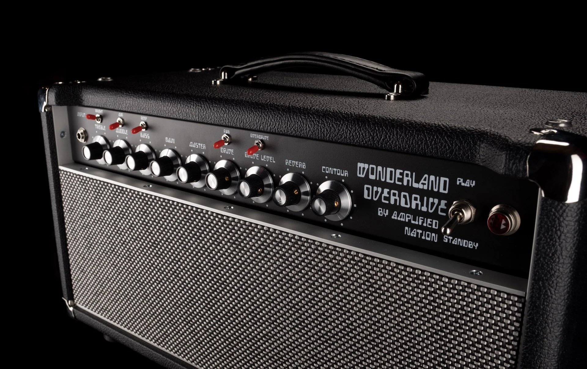 Amplified Nation Wonderland Overdrive V2 Head Black Tolex Silver Matrix Grill 22 Watts - Image 4