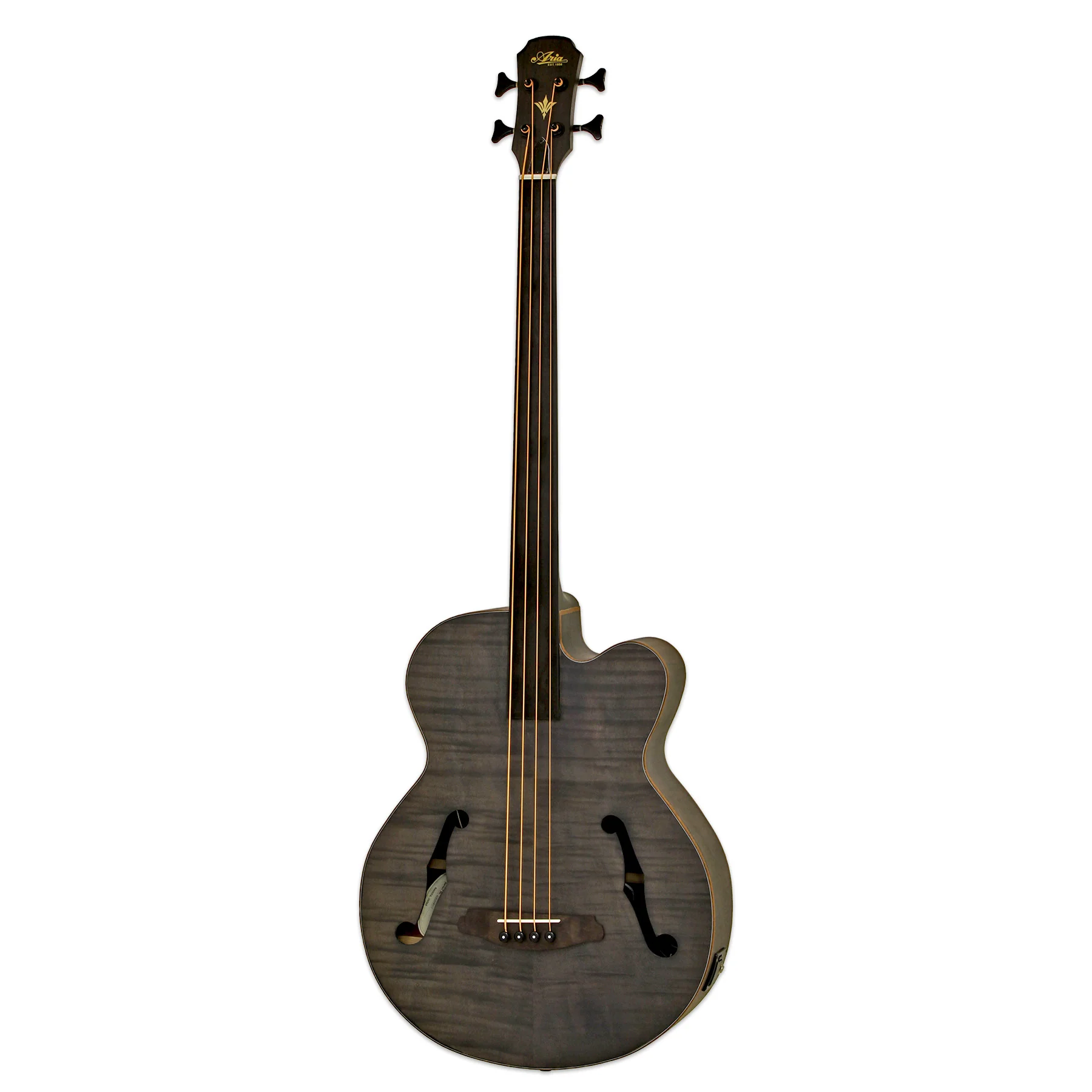 Aria FEB-F2/FL-STBK Full Scale Fretless Stained Black Acoustic Bass - Image 2