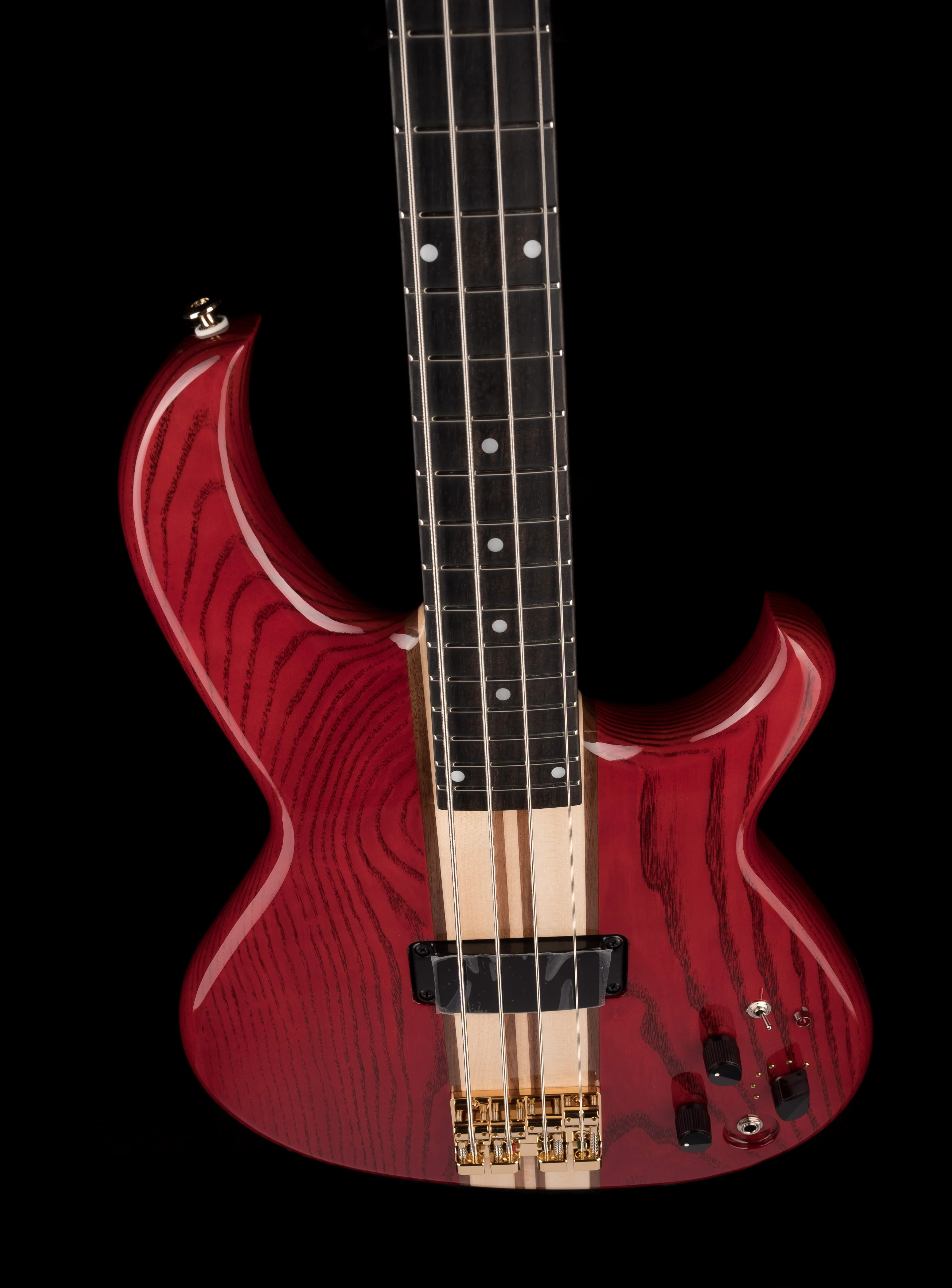 Aria Pro II SB-1000B Reissue 4-String Electric Bass Guitar Made in Japan Paduak Red with Gig Bag - Image 4