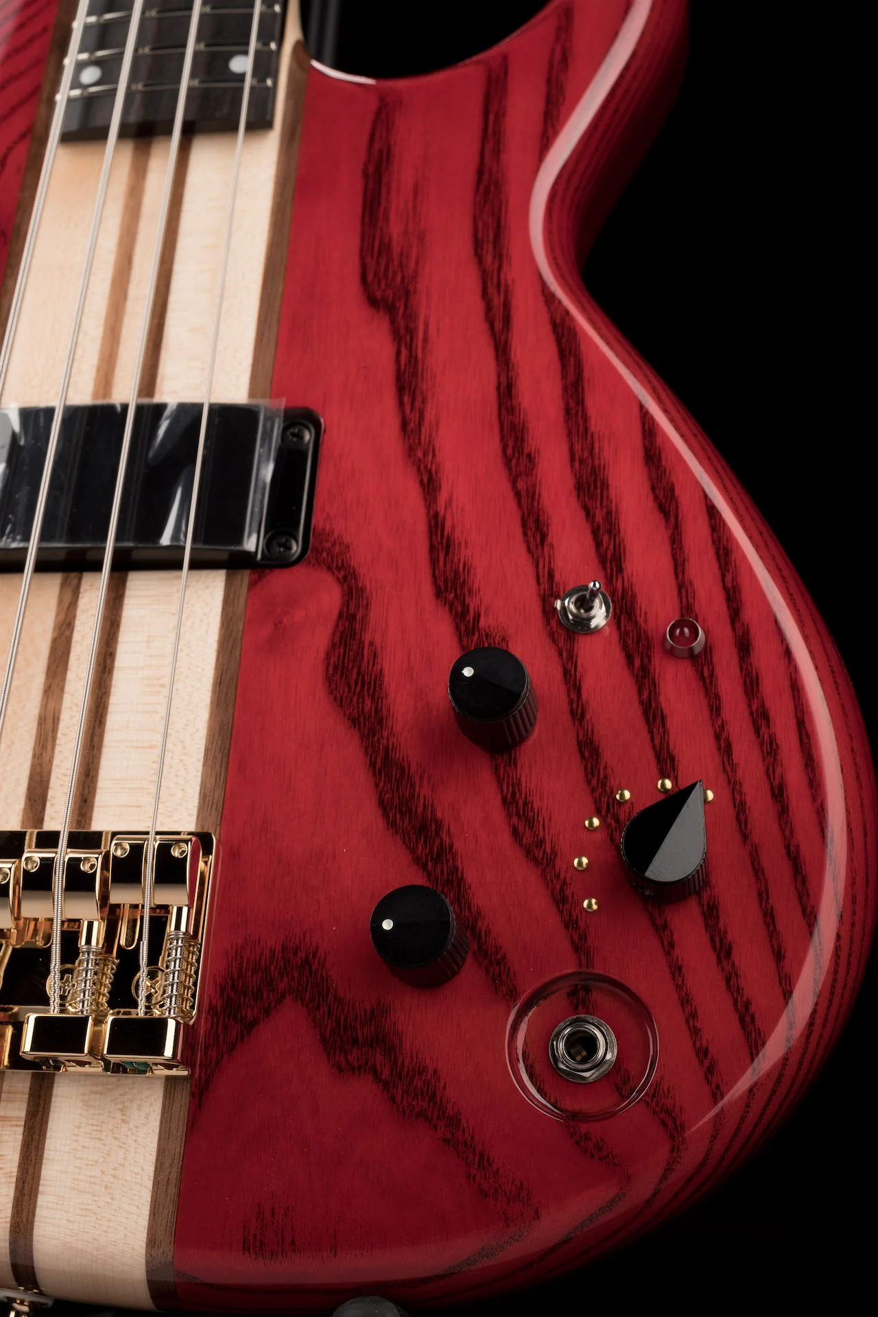 Aria Pro II SB-1000B Reissue 4-String Electric Bass Guitar Made in Japan Paduak Red with Gig Bag - Image 8