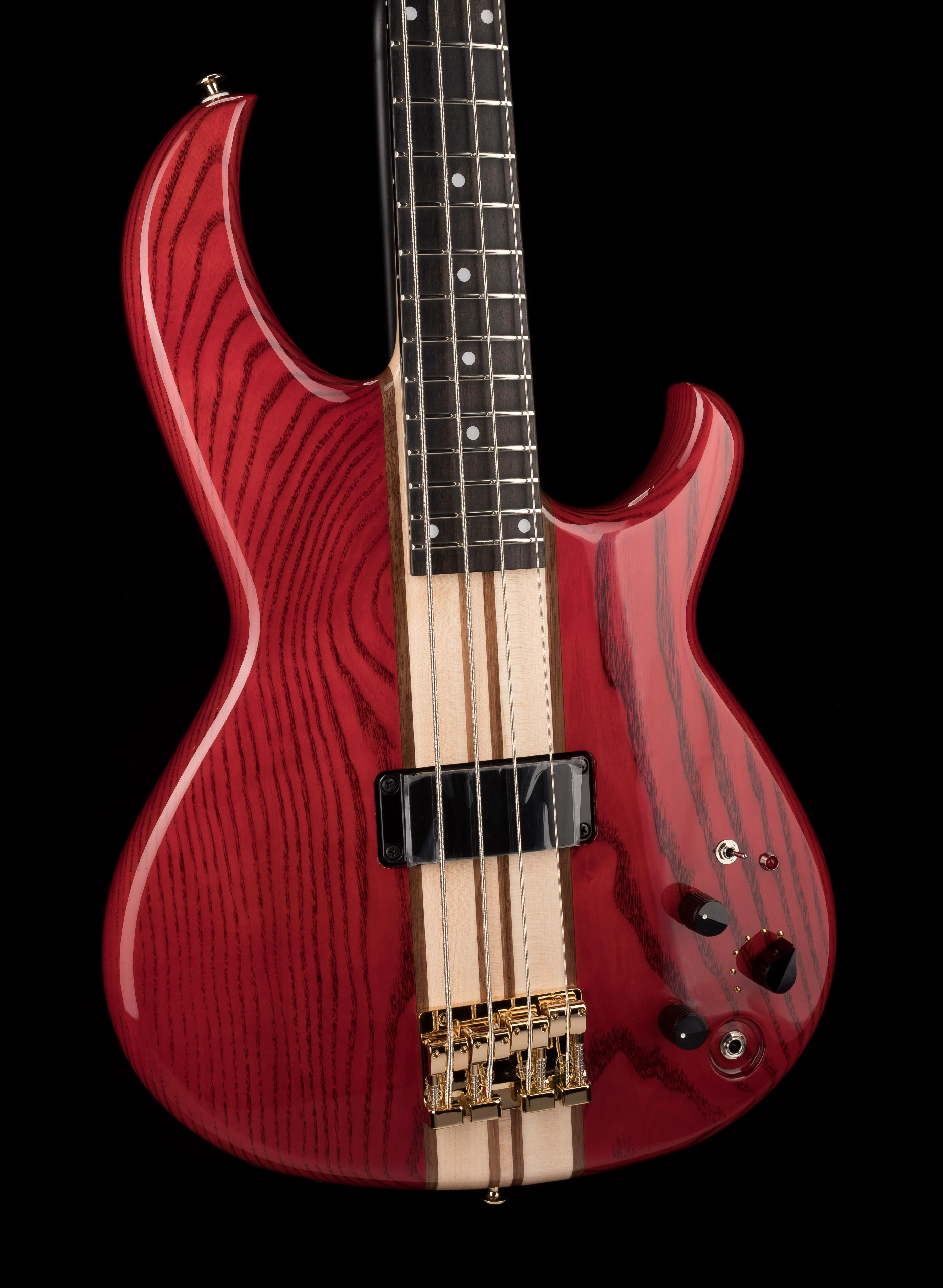 Aria Pro II SB-1000B Reissue 4-String Electric Bass Guitar Made in Japan Paduak Red with Gig Bag - Image 9