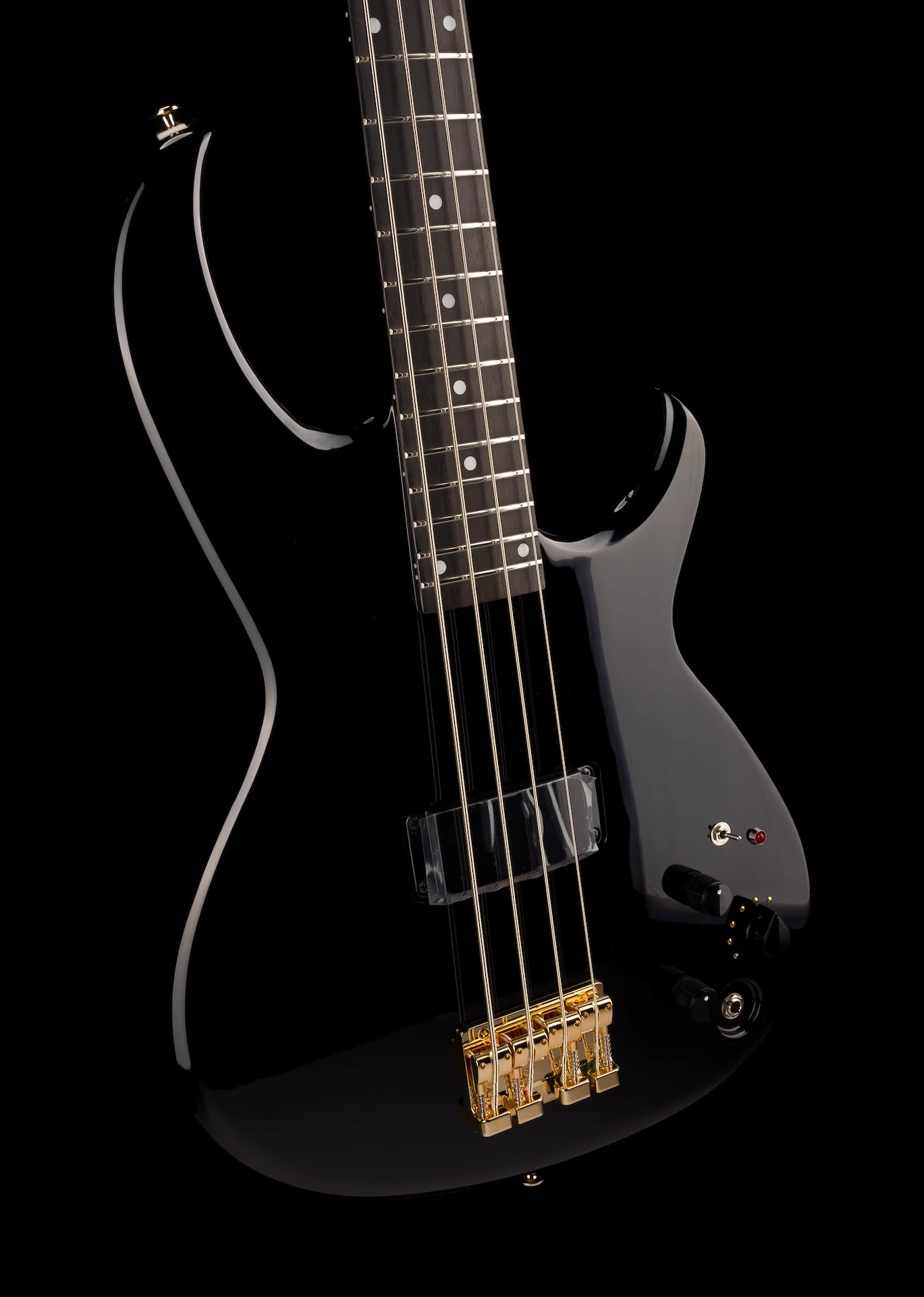 Aria Pro II SB-1000B Reissue 4-String Electric Bass Guitar Made in Japan Black With Bag - Image 8