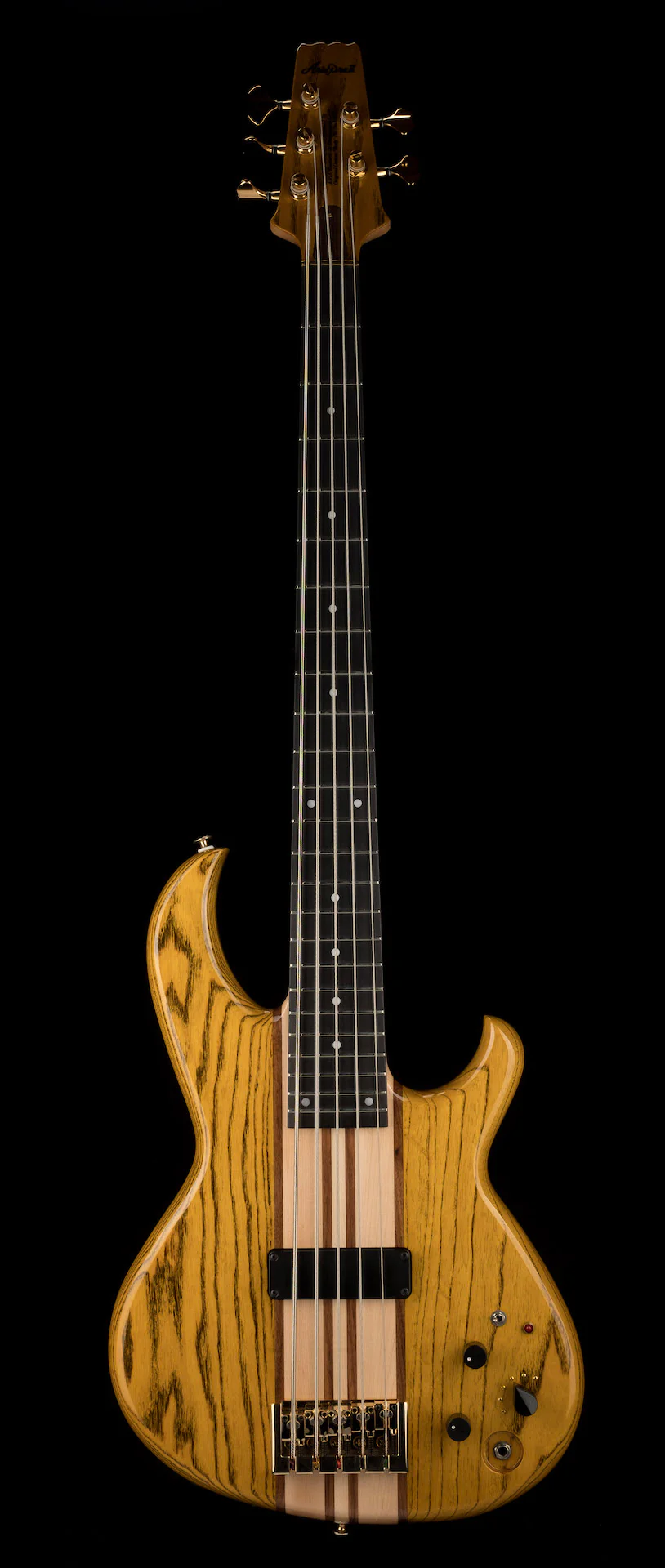 Aria Pro II SB-1000B Reissue 5-String Electric Bass Guitar Made in Japan Oak Natural with Gig Bag - Image 2