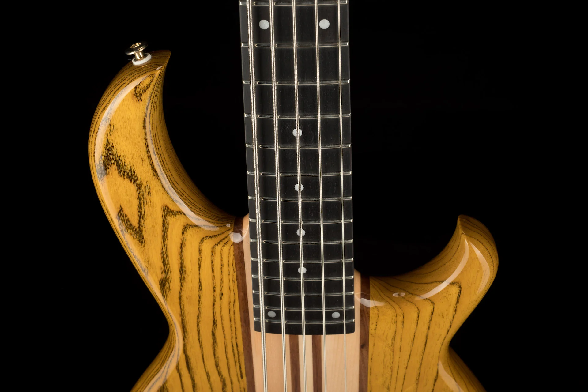 Aria Pro II SB-1000B Reissue 5-String Electric Bass Guitar Made in Japan Oak Natural with Gig Bag - Image 3