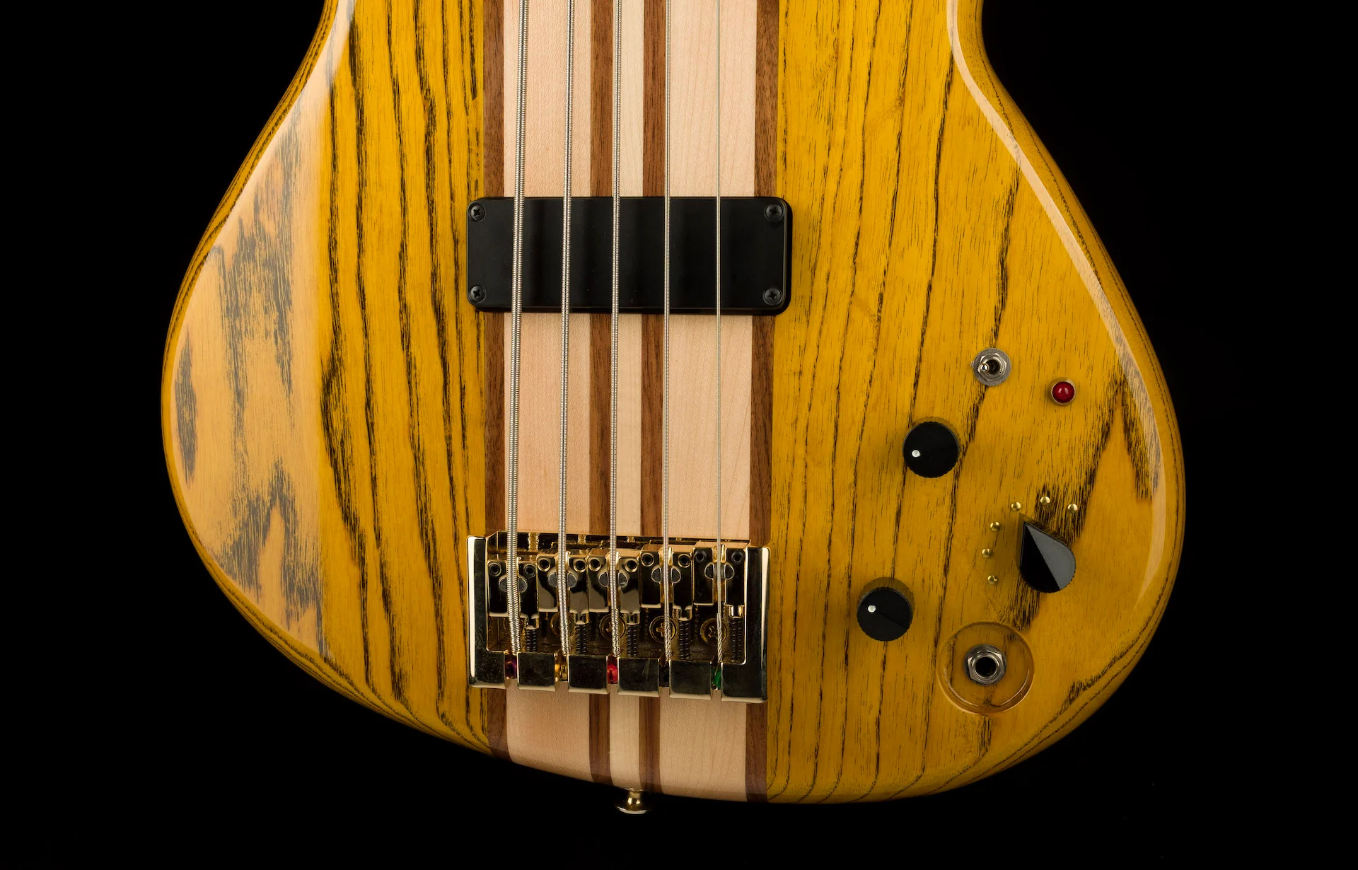 Aria Pro II SB-1000B Reissue 5-String Electric Bass Guitar Made in Japan Oak Natural with Gig Bag - Image 5