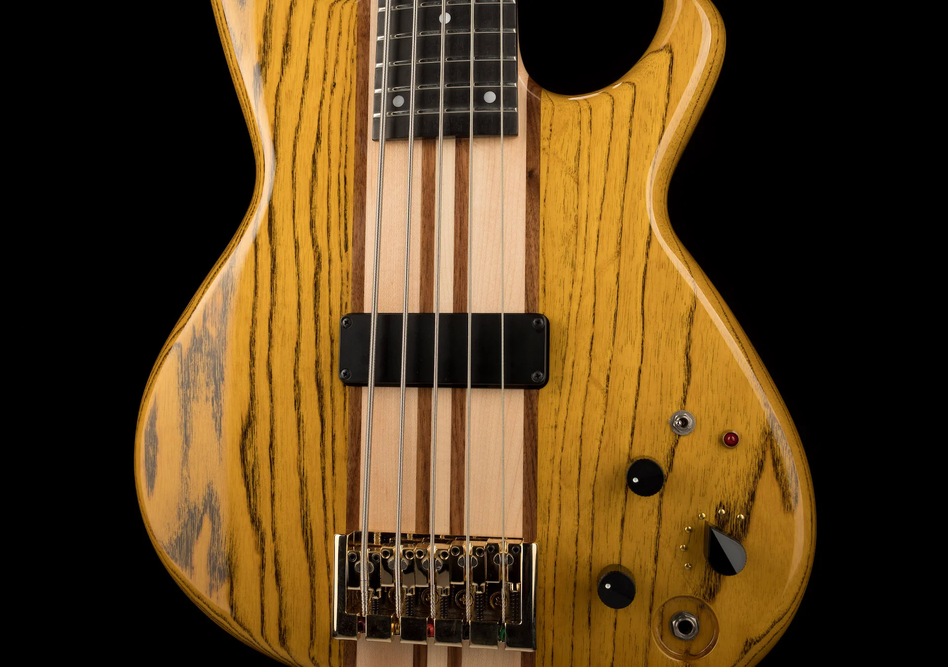 Aria Pro II SB-1000B Reissue 5-String Electric Bass Guitar Made in Japan Oak Natural with Gig Bag - Image 6