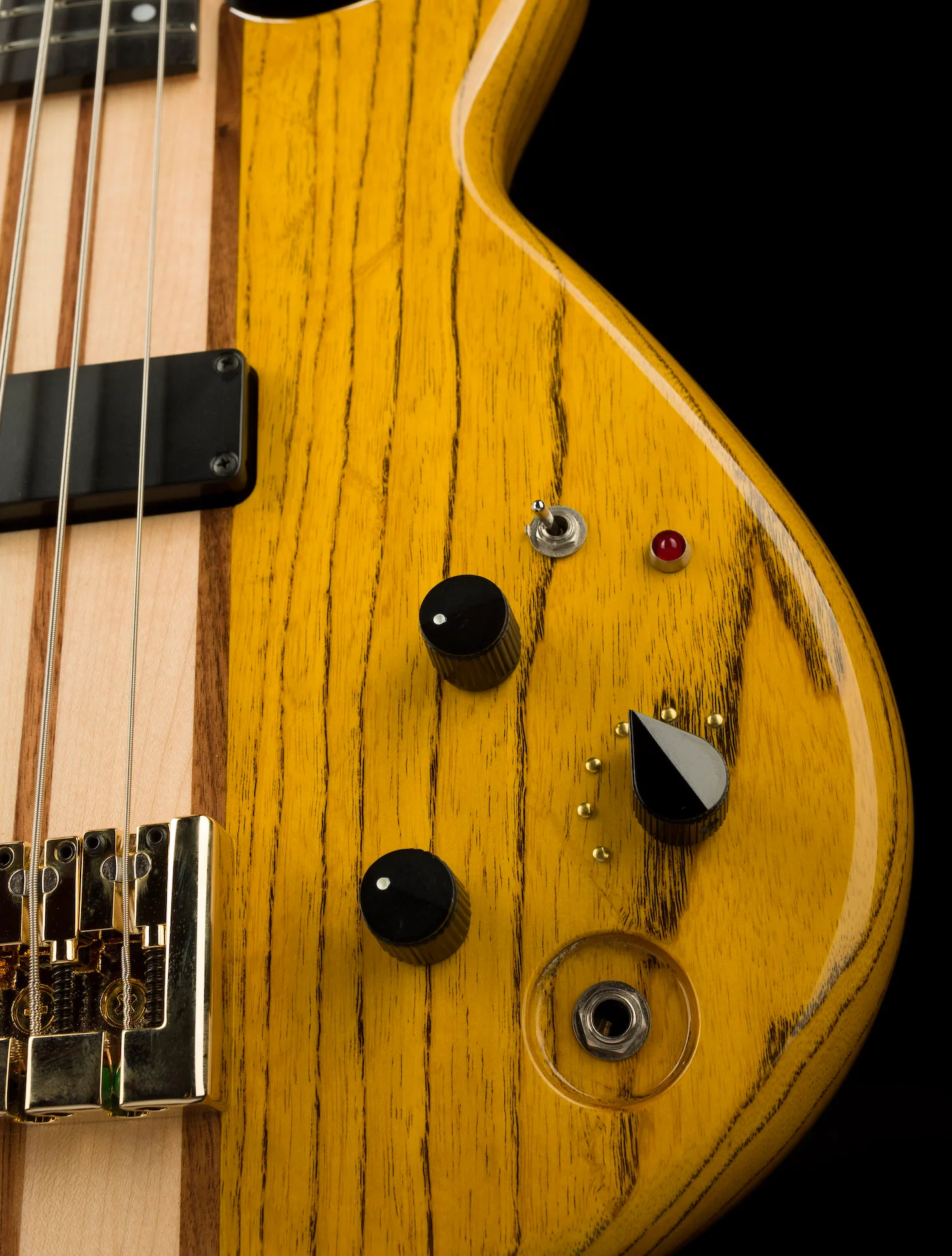 Aria Pro II SB-1000B Reissue 5-String Electric Bass Guitar Made in Japan Oak Natural with Gig Bag - Image 7