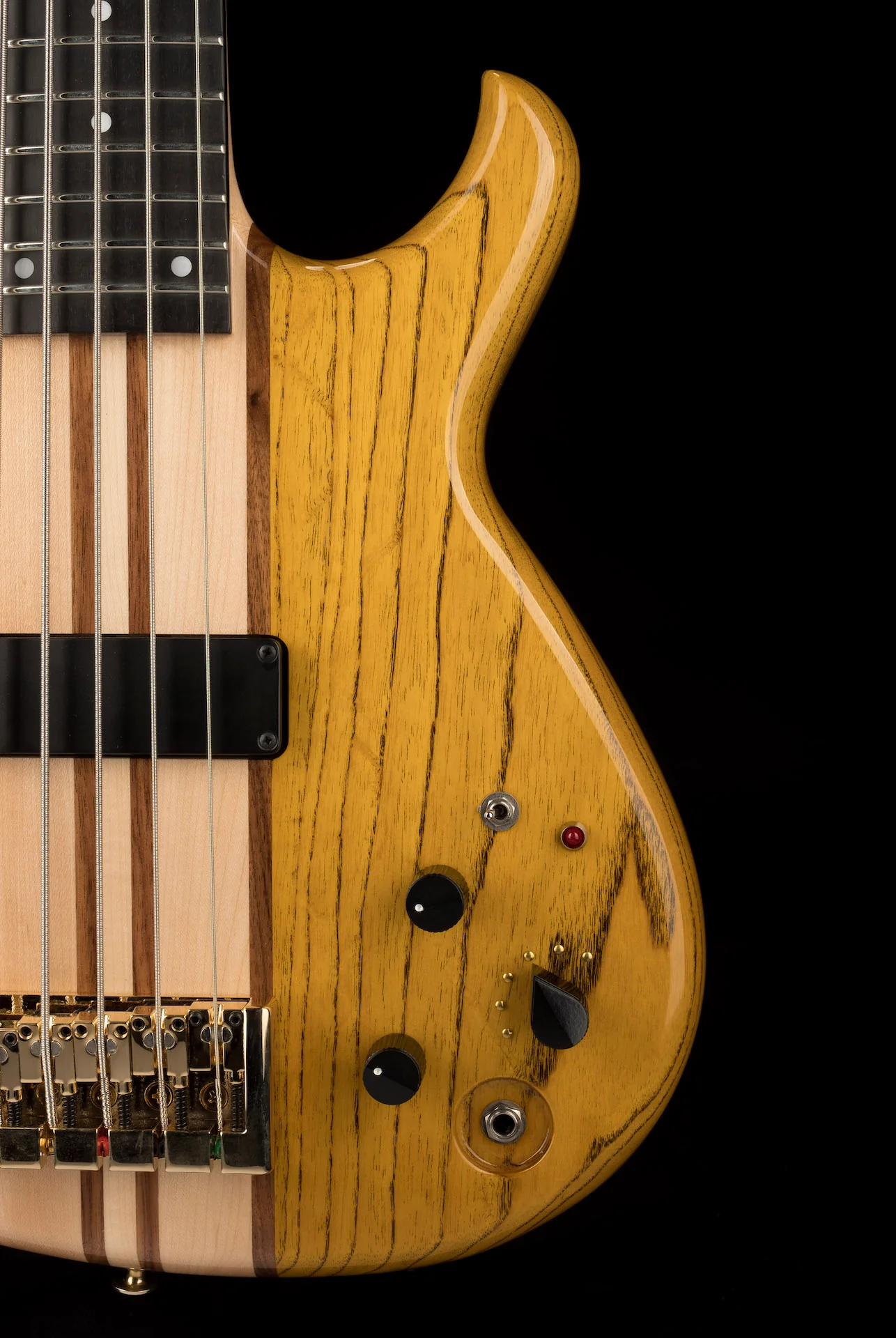 Aria Pro II SB-1000B Reissue 5-String Electric Bass Guitar Made in Japan Oak Natural with Gig Bag - Image 8