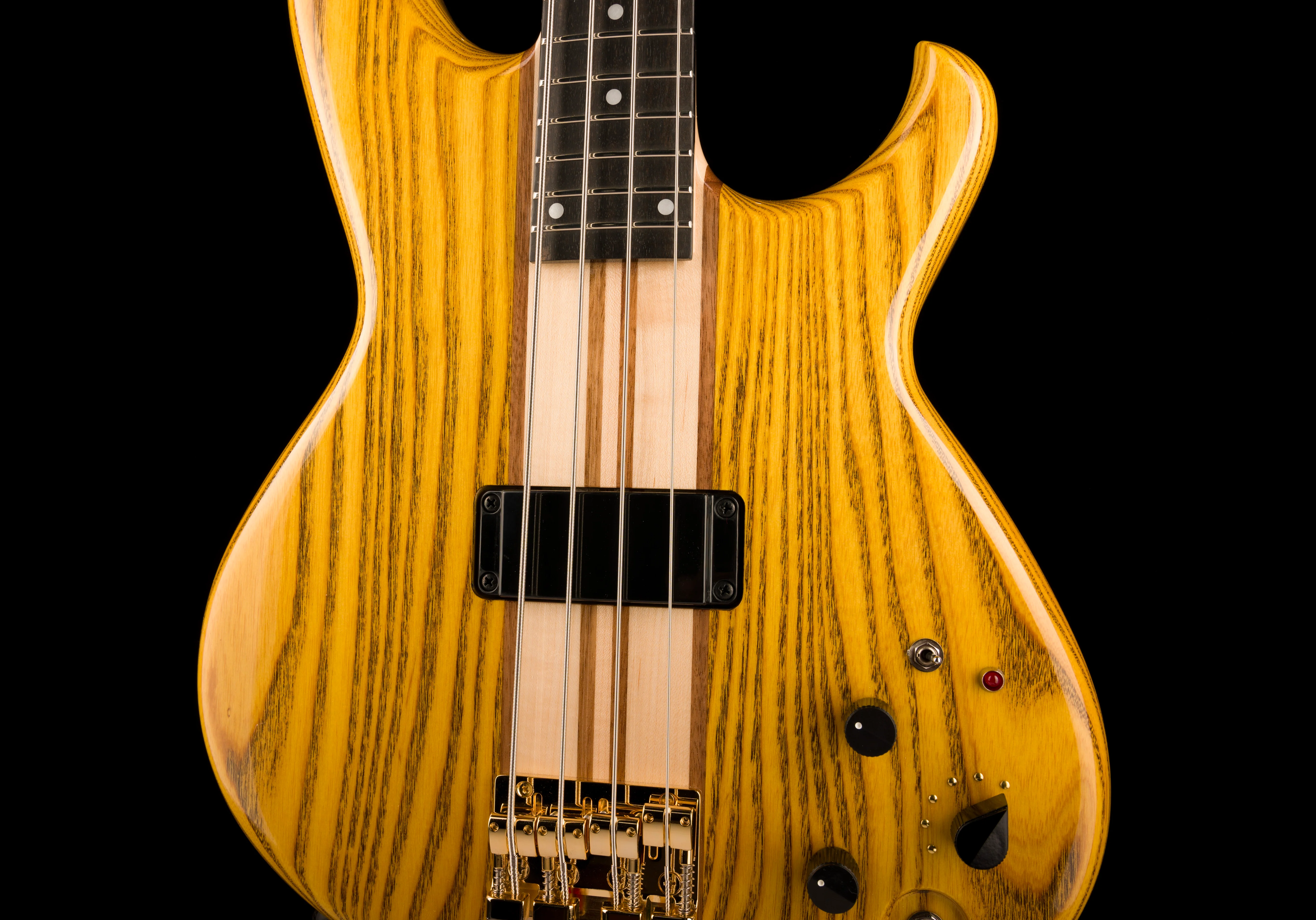 Aria Pro II SB-1000 Reissue 4-String Electric Bass Guitar Made in Japan Oak Natural with Gig Bag - Image 6
