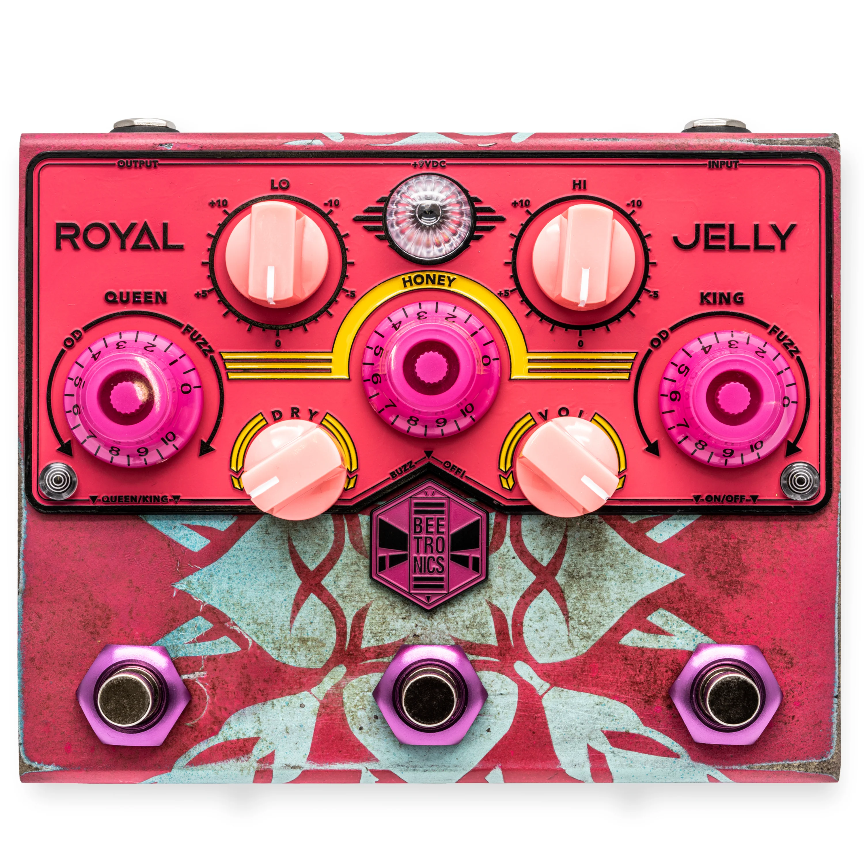 BeetronicsFX Custom Shop Pinkish Royal Jelly Overdrive Fuzz Guitar Pedal - Image 2
