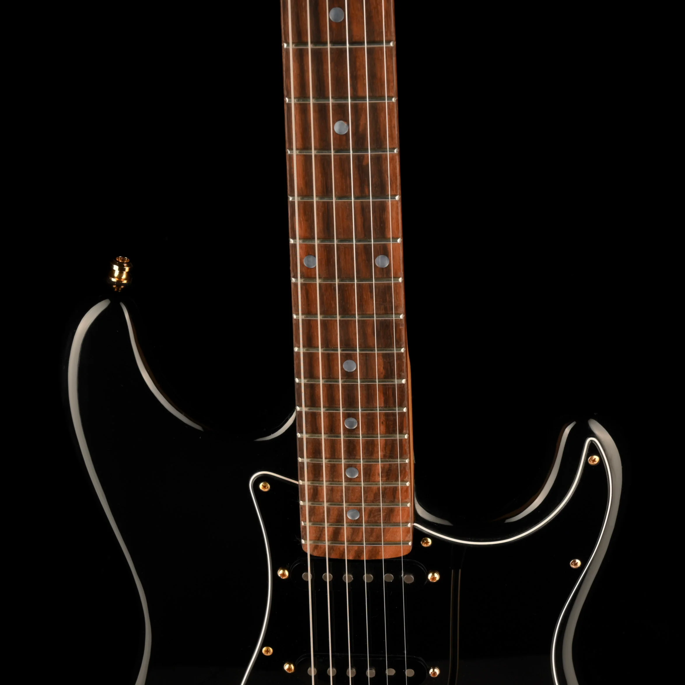 Used Burswood S-Style Rosewood Fingerboard Black Electric Guitar - Image 3
