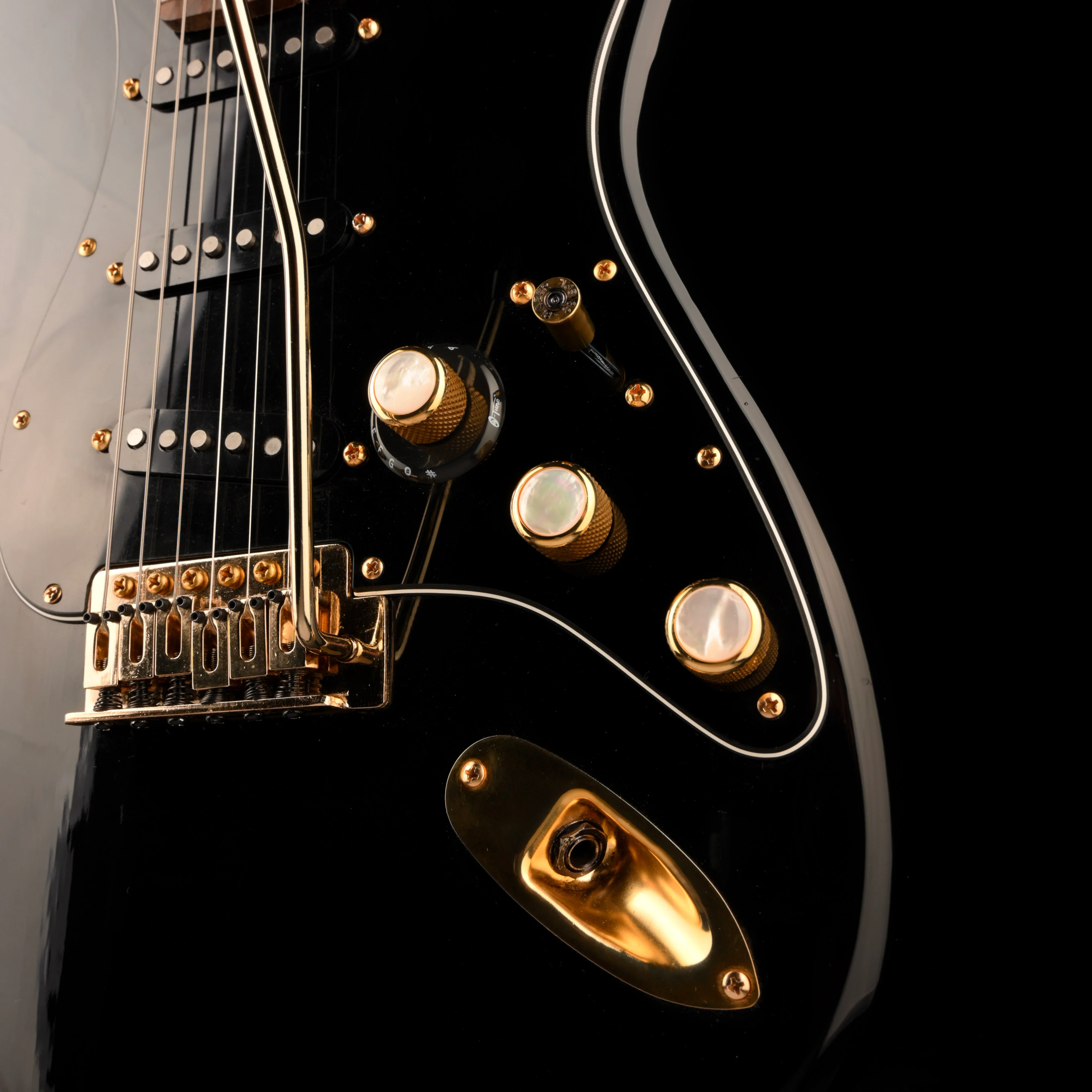 Used Burswood S-Style Rosewood Fingerboard Black Electric Guitar - Image 6