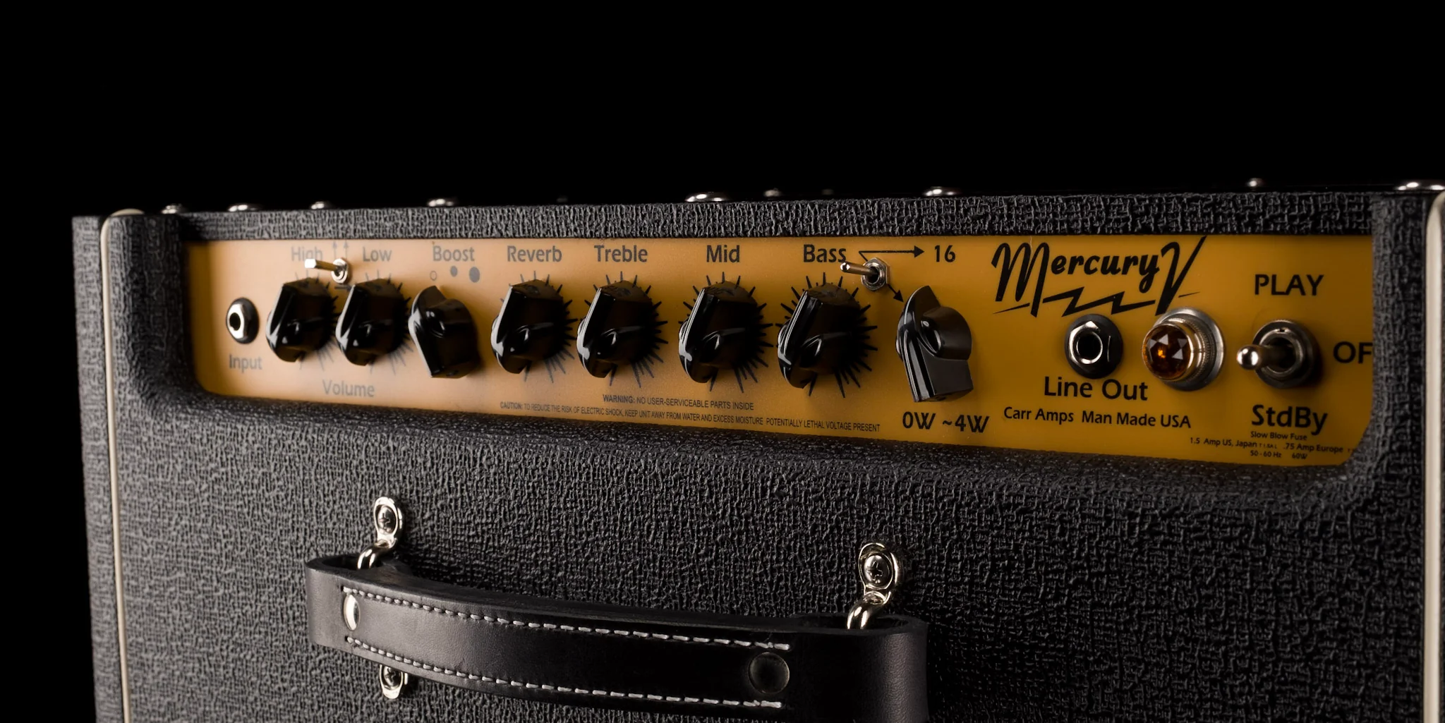 Carr Mercury V 16-Watt 1x12 6V6 Tube Combo Amp Black Tolex - Image 12