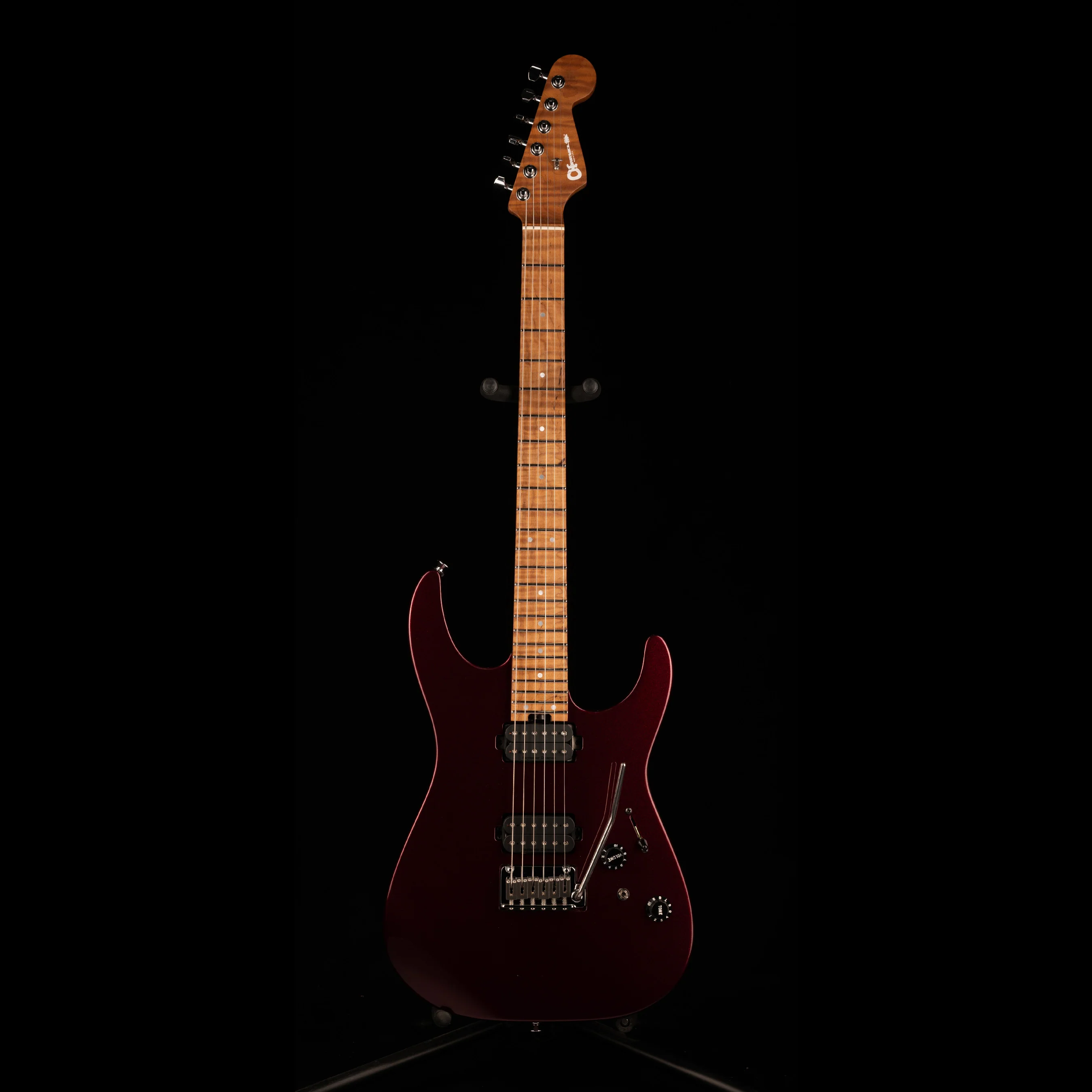 Charvel USA Select DK24 HH 2PT CM Caramelized Flame Oxblood Electric Guitar With Case - Demo Serial # UC230094 - Image 3