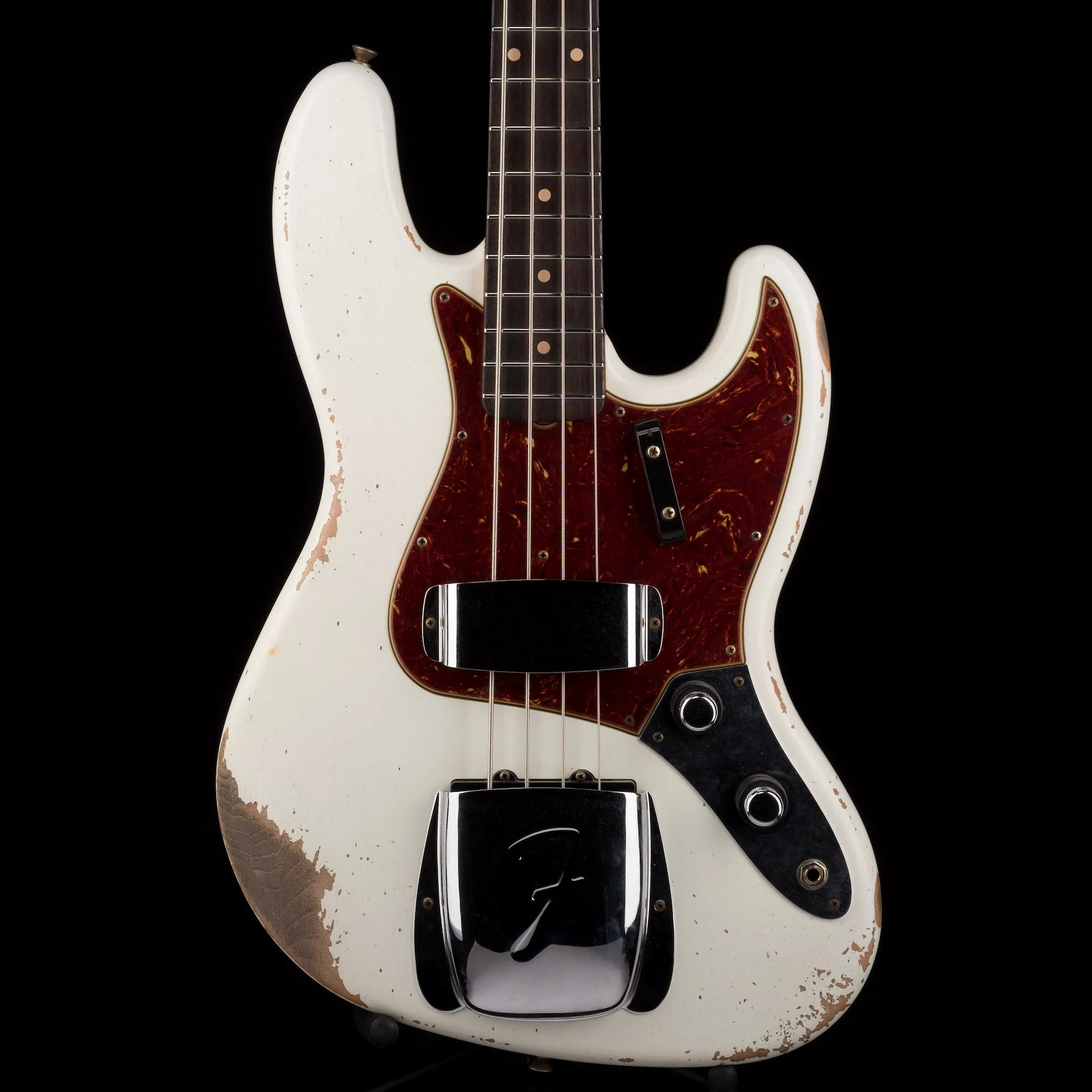 Fender Custom Shop 1960 Jazz Bass Heavy Relic Aged Olympic White With Case