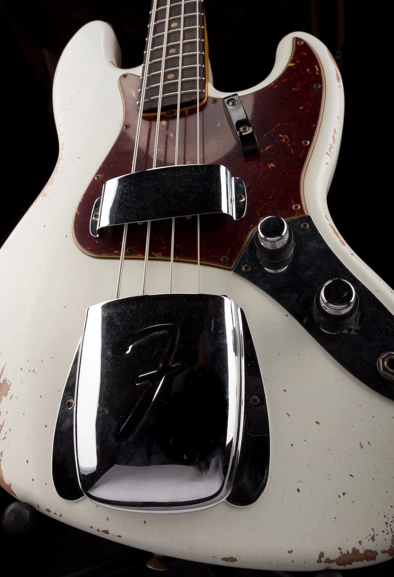 Fender Custom Shop 1960 Jazz Bass Heavy Relic Aged Olympic White With Case - Image 12