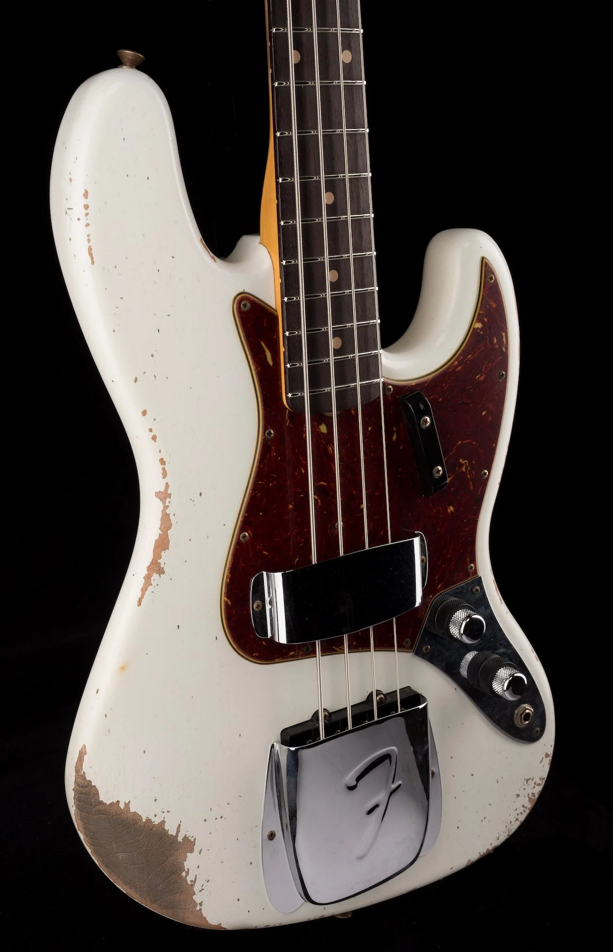 Fender Custom Shop 1960 Jazz Bass Heavy Relic Aged Olympic White With Case - Image 13