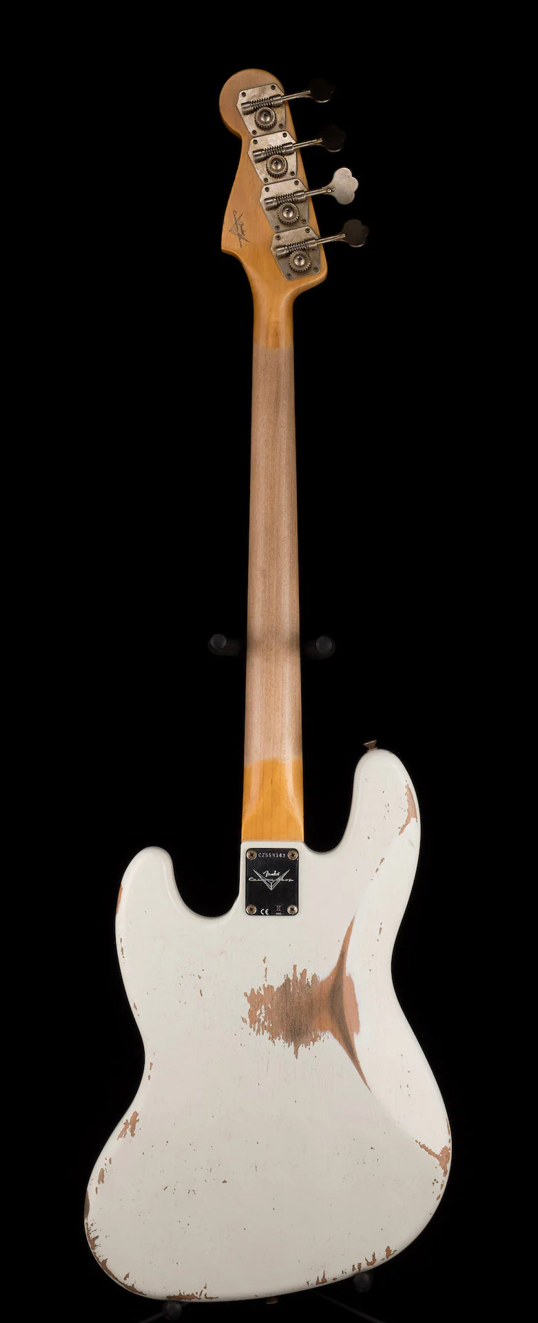 Fender Custom Shop 1960 Jazz Bass Heavy Relic Aged Olympic White With Case - Image 16
