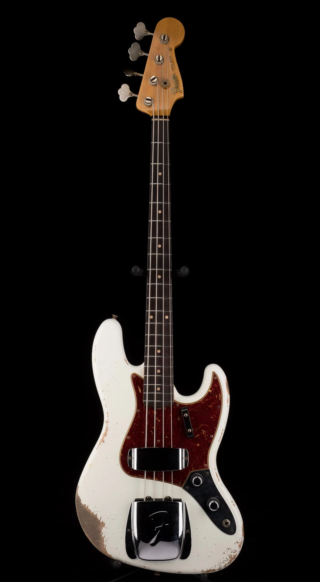 Fender Custom Shop 1960 Jazz Bass Heavy Relic Aged Olympic White With Case - Image 2