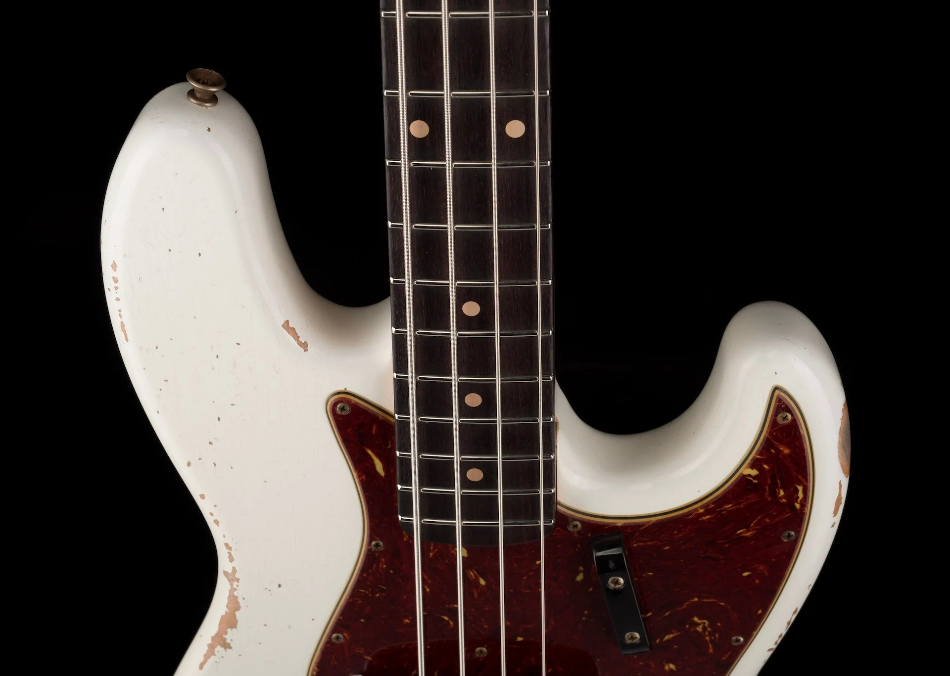 Fender Custom Shop 1960 Jazz Bass Heavy Relic Aged Olympic White With Case - Image 3