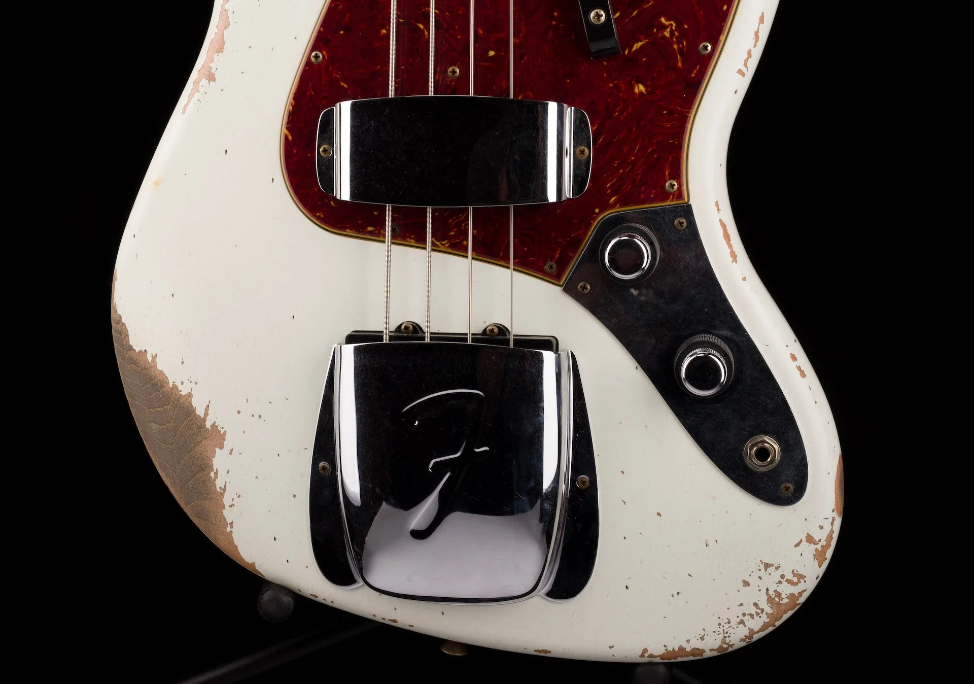 Fender Custom Shop 1960 Jazz Bass Heavy Relic Aged Olympic White With Case - Image 5