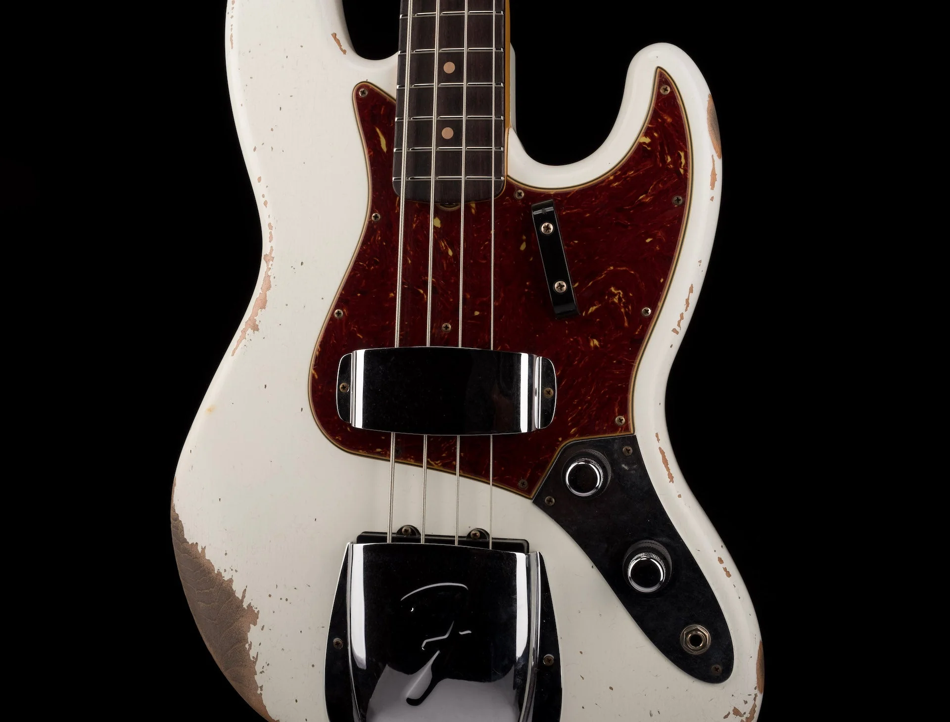 Fender Custom Shop 1960 Jazz Bass Heavy Relic Aged Olympic White With Case - Image 6