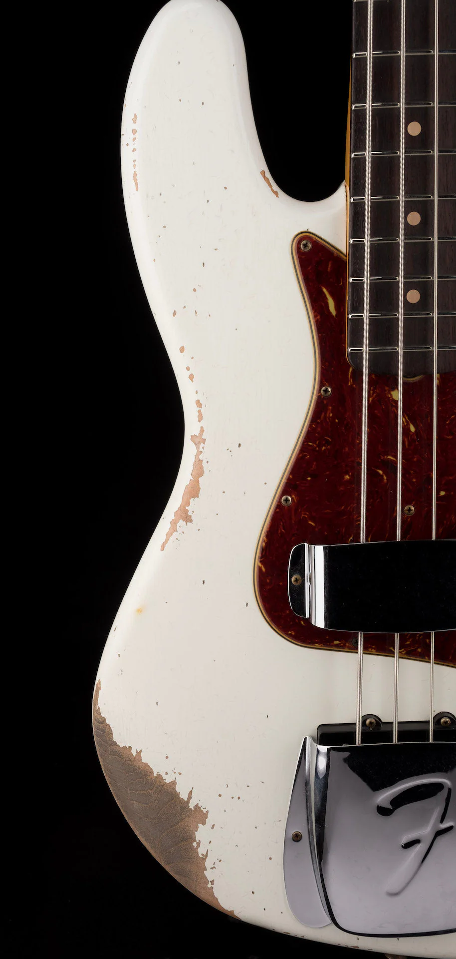Fender Custom Shop 1960 Jazz Bass Heavy Relic Aged Olympic White With Case - Image 9