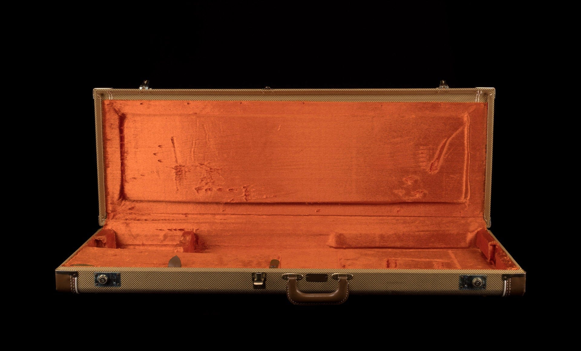 Used Fender G&G Tweed Stratocaster Telecaster Case Orange Interior - 2