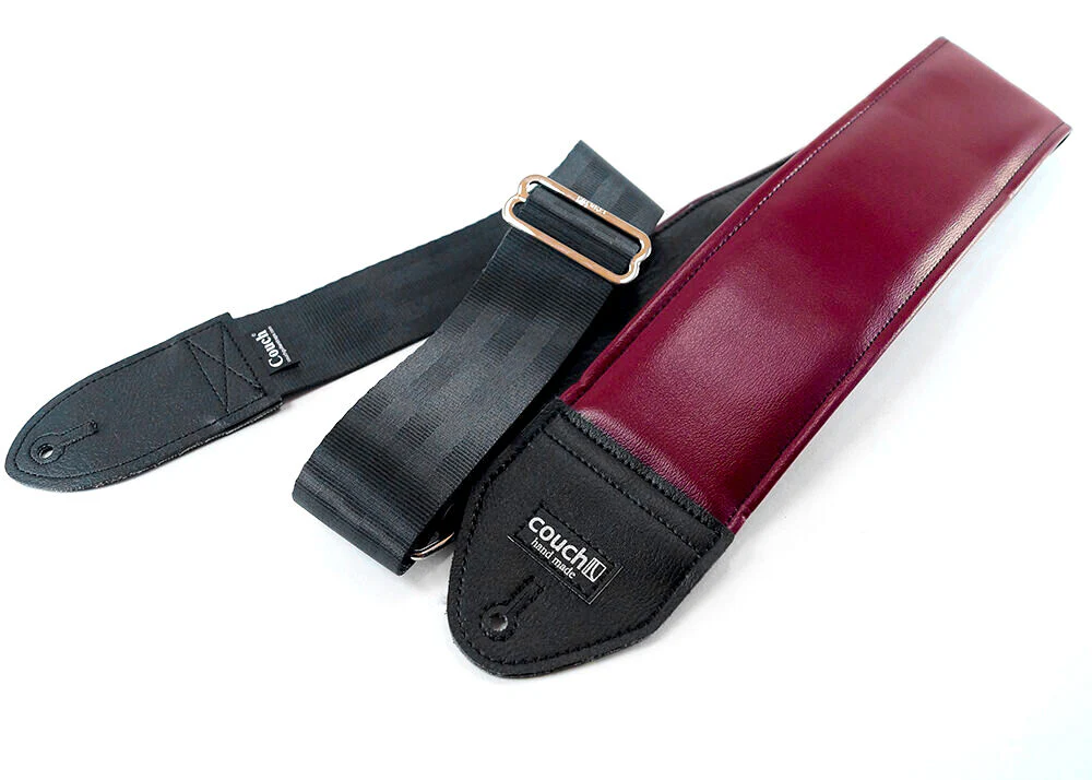 Couch 3 inch Vintage Maroon Bass Strap - WB001