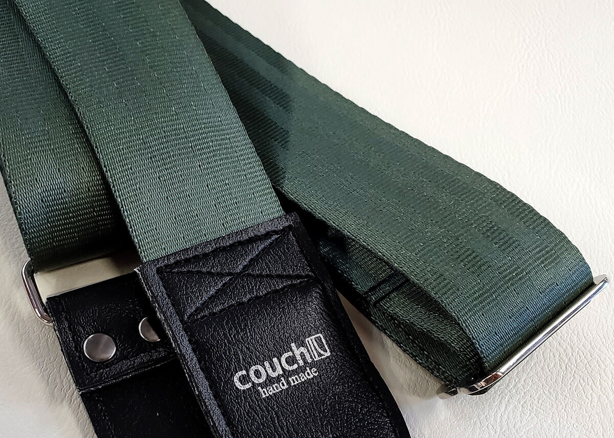Couch Forest Green Seatbelt Guitar Strap - SB031 - Image 2