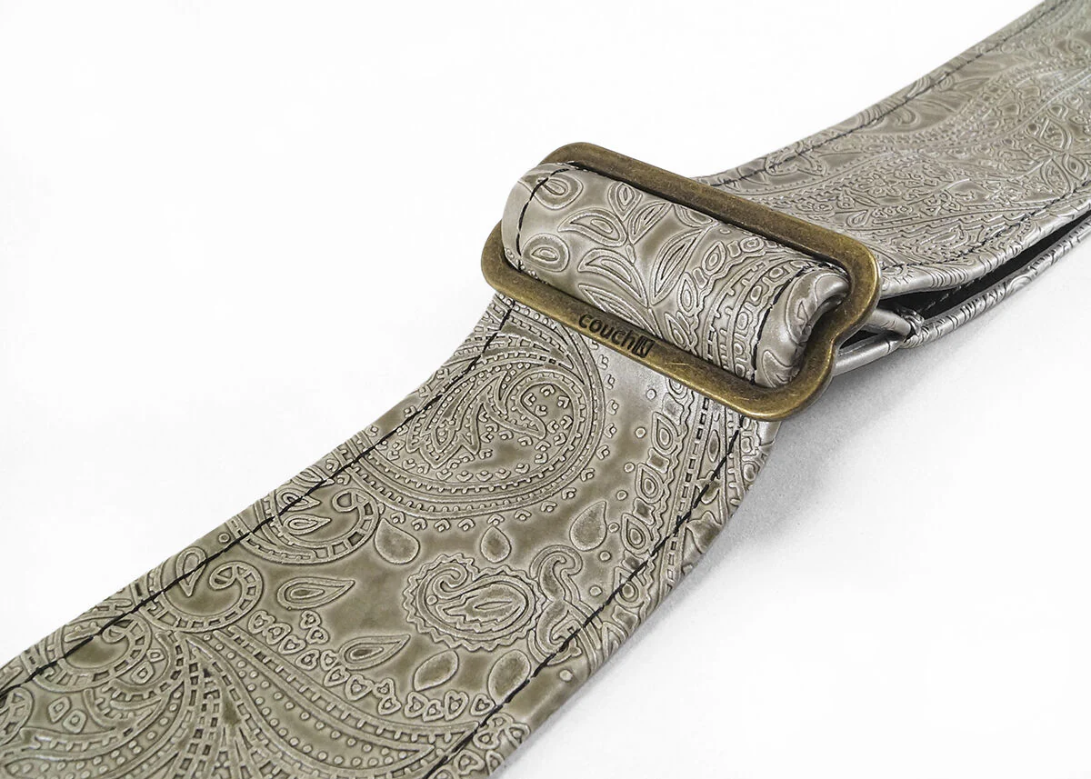 Couch Paisley Ivory Guitar Strap With Aged Bronze Hardware Guitar Strap - L106 - Image 2
