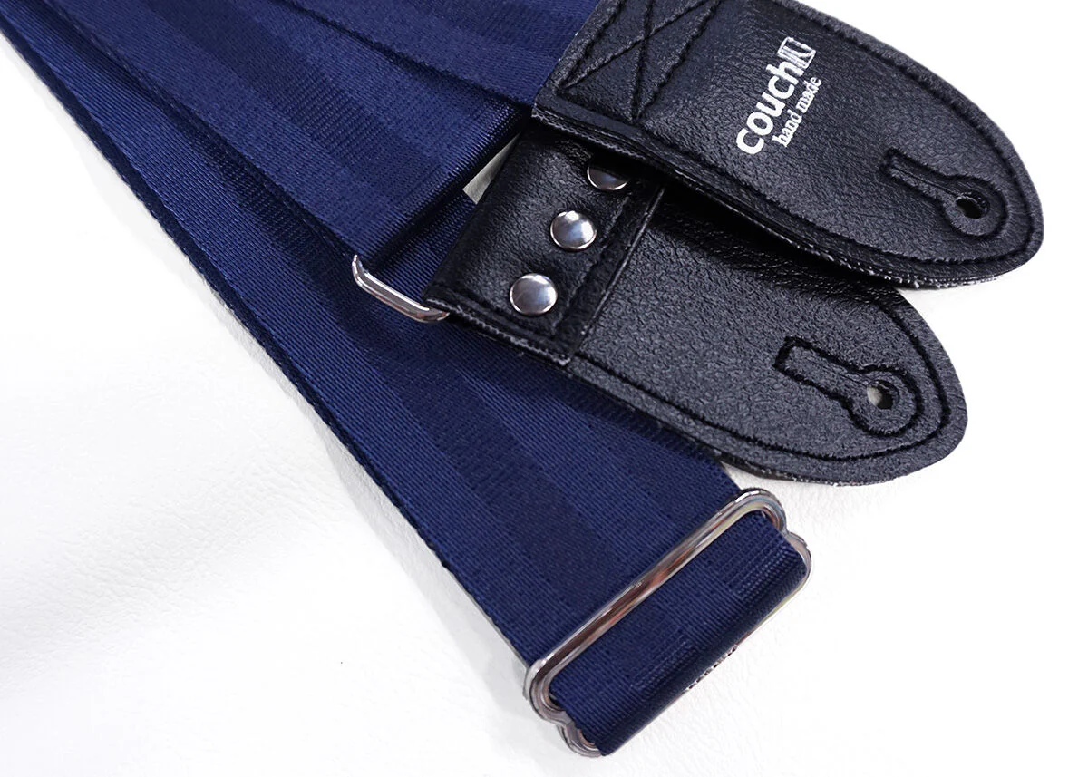 Couch Recycled Navy Seatbelt Guitar Strap - SB004 - Image 3