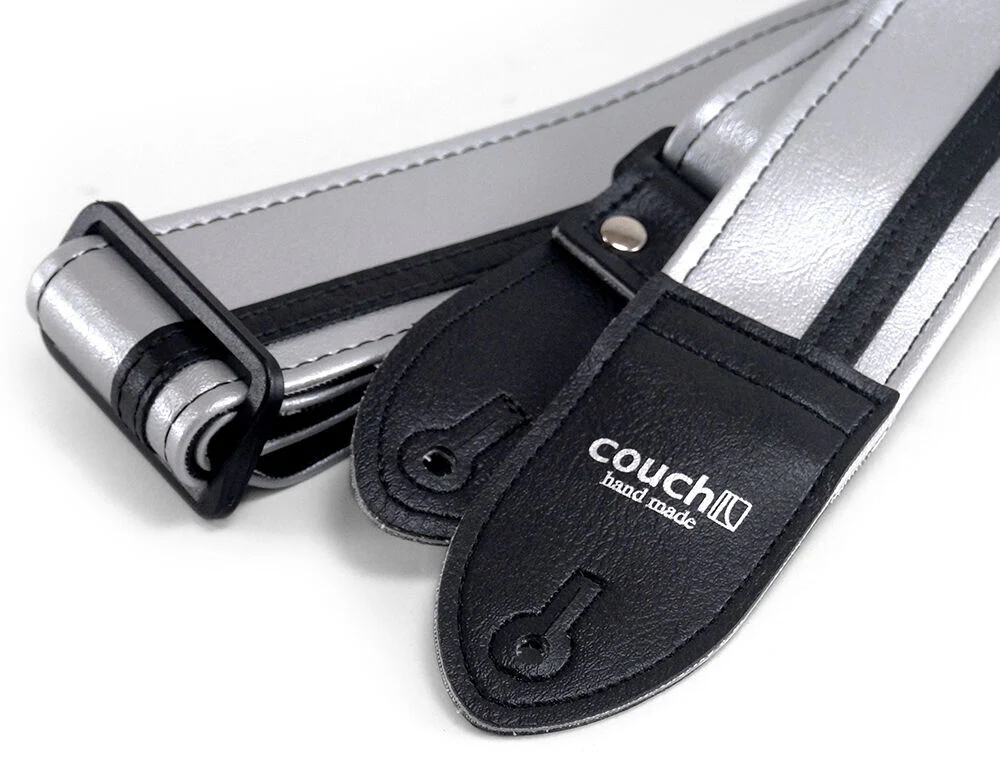 Couch Silver with Black Racer X Guitar Strap - RX011 - Image 2