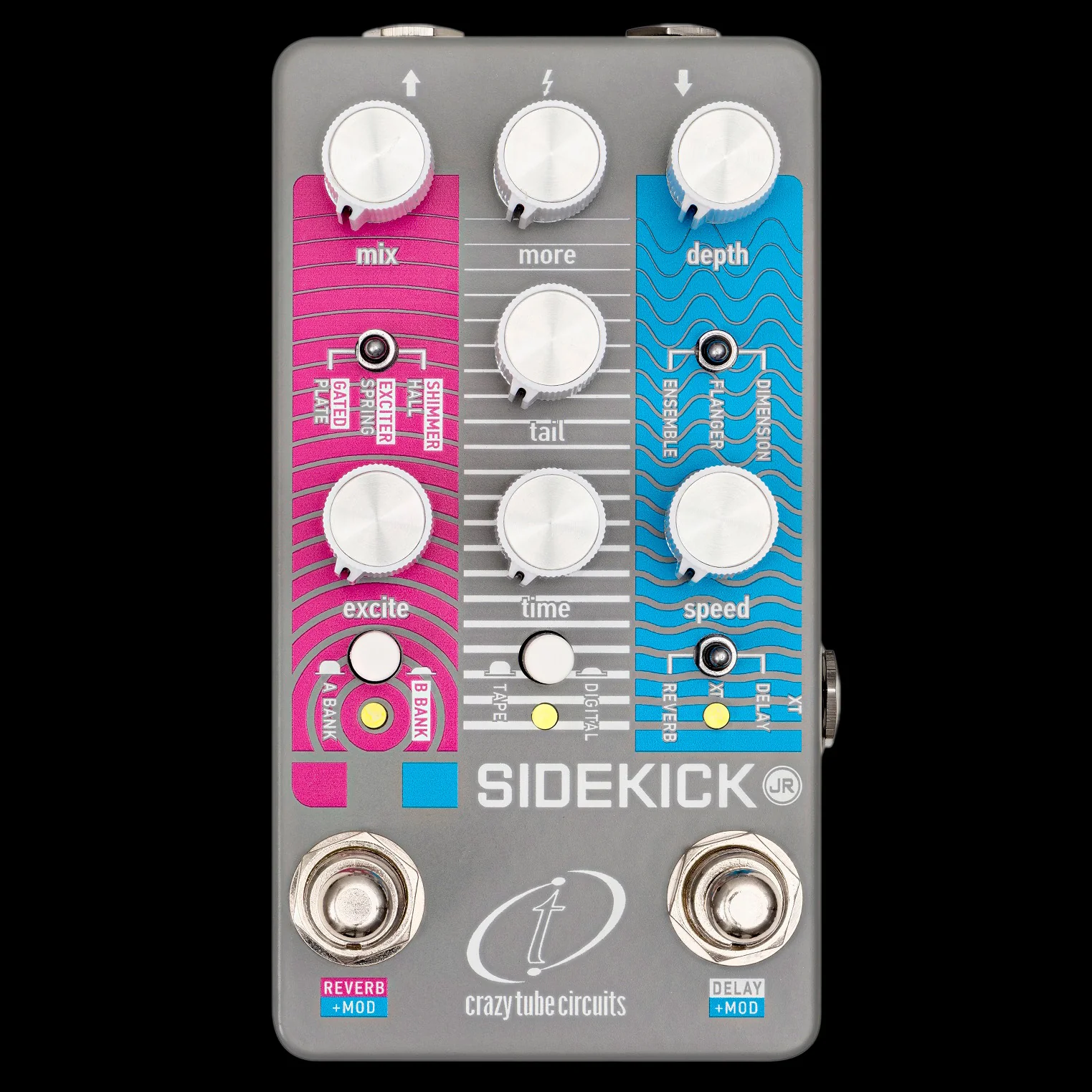 Crazy Tube Circuits Sidekick JR Modulation/Delay/Reverb Guitar Effect Pedal - Image 2